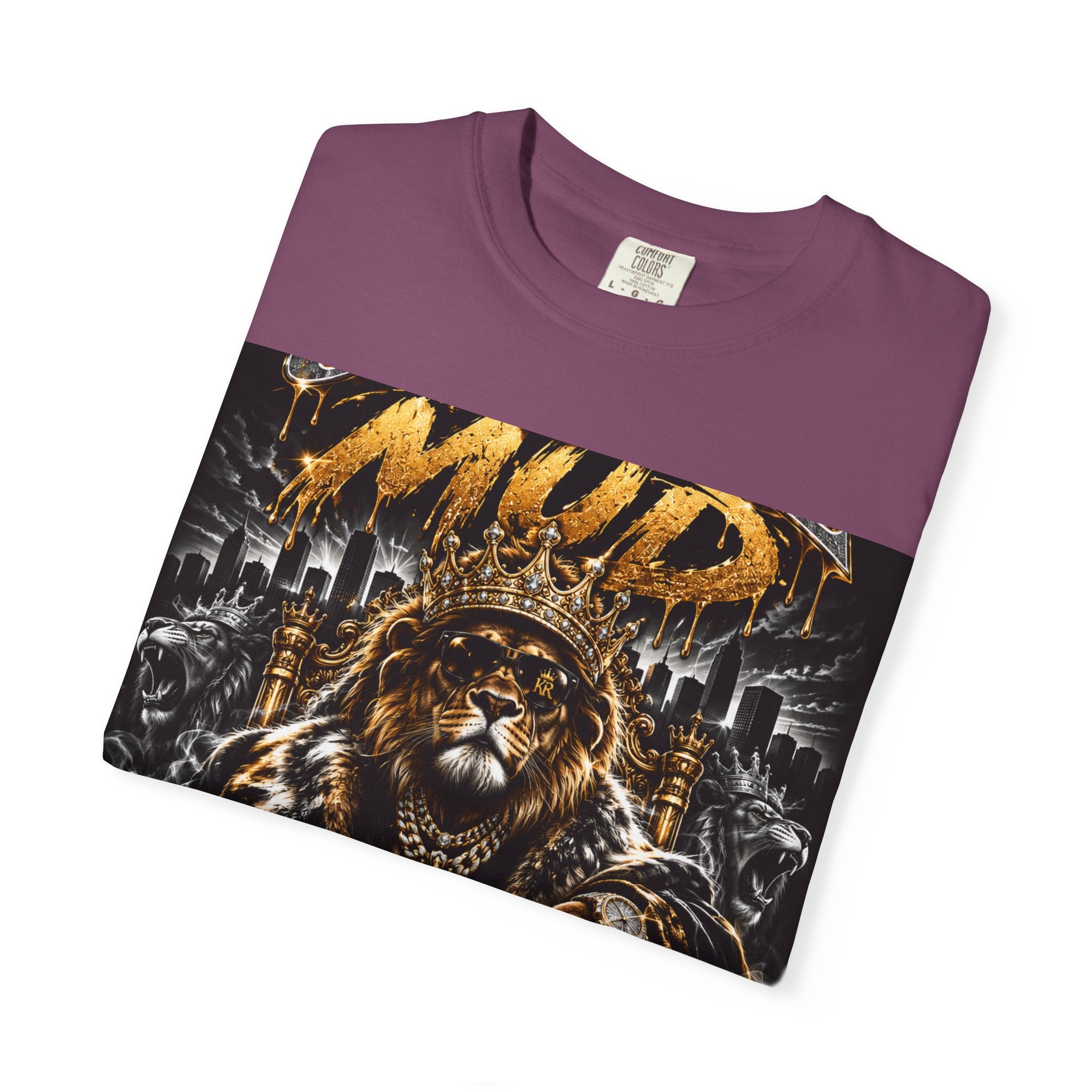 Royalty King Lion T-Shirt — Gold Crest Graphic Tee