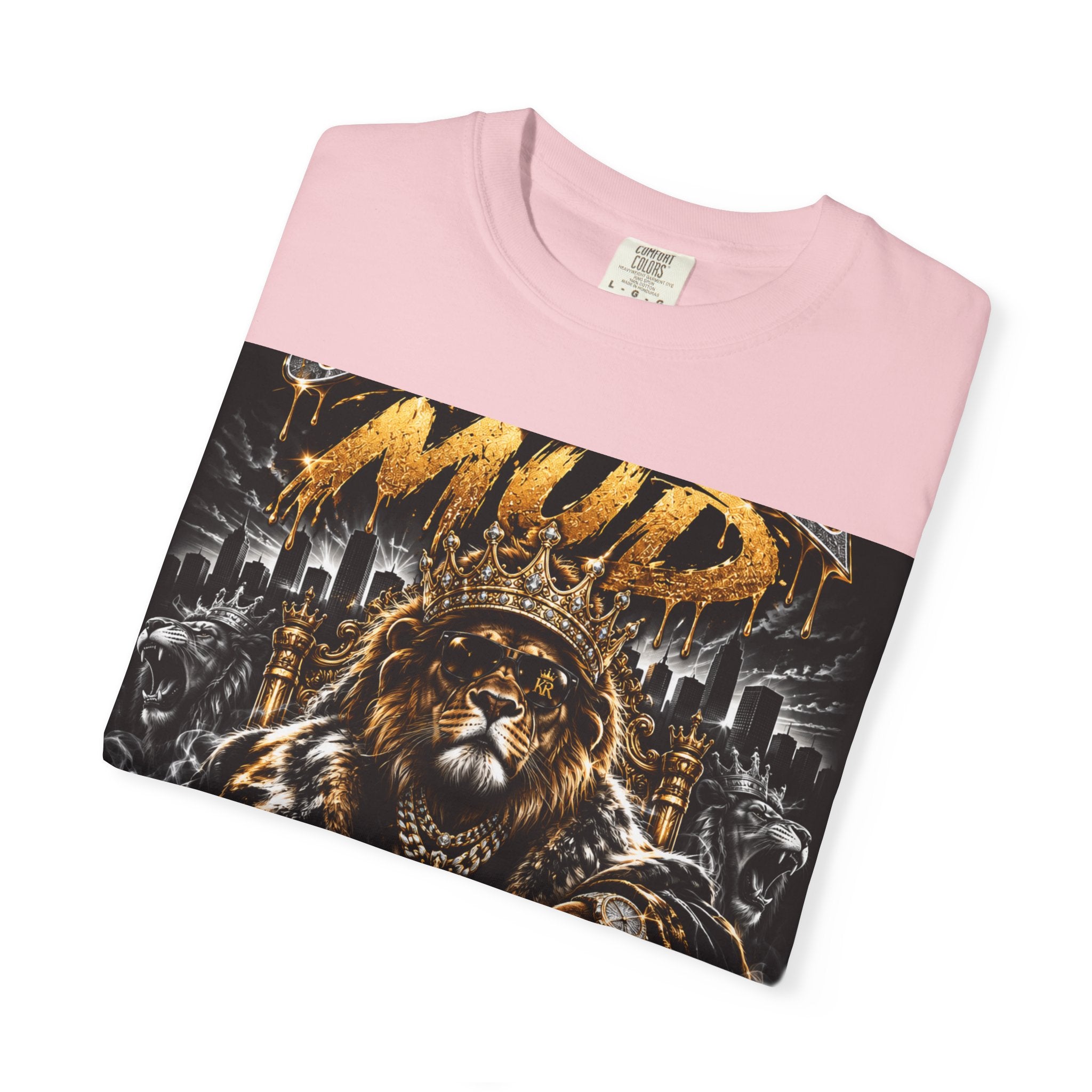Royalty King Lion T-Shirt — Gold Crest Graphic Tee