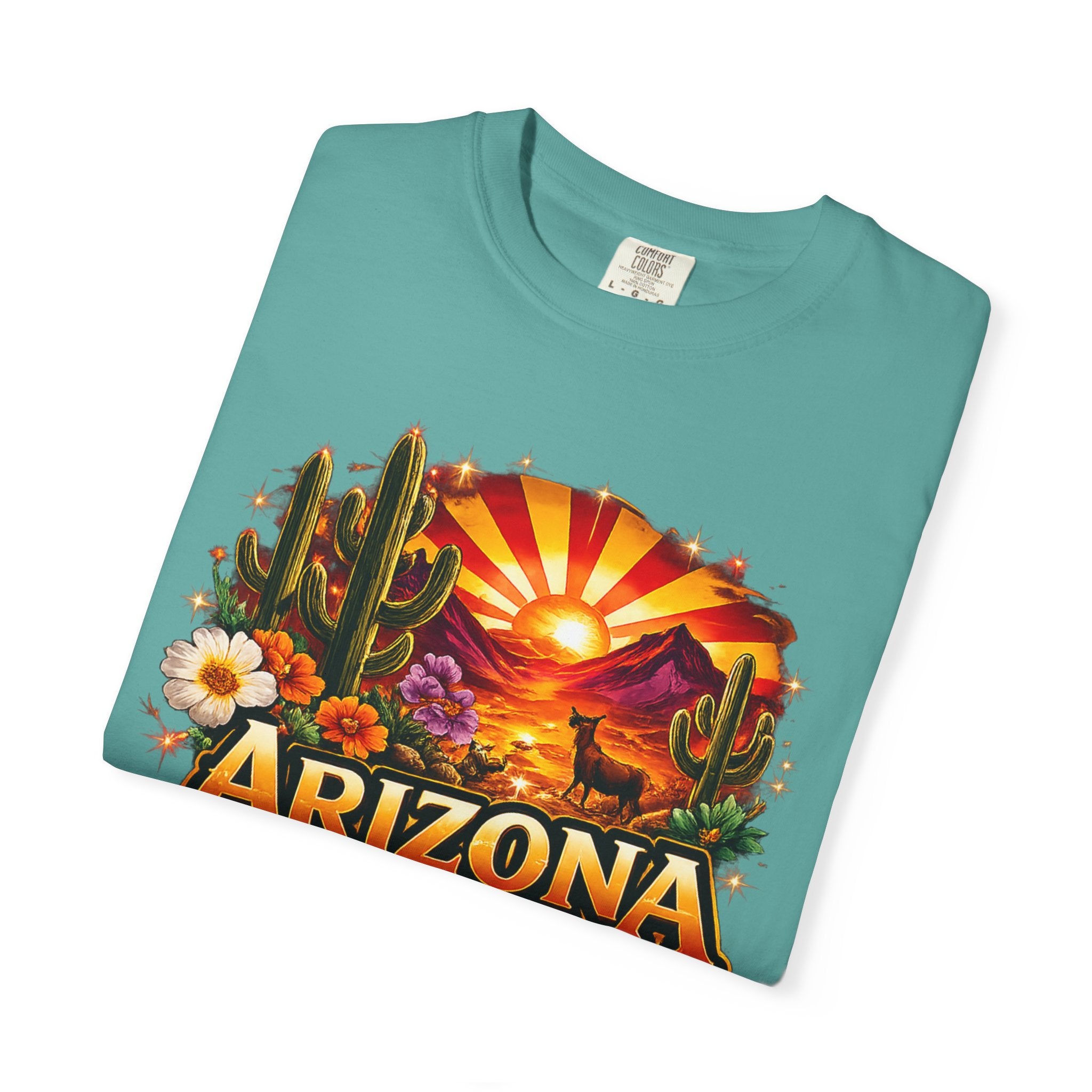 Arizona Sunset Desert T-Shirt — "Arizona: Valley of the Sun" Graphic Tee