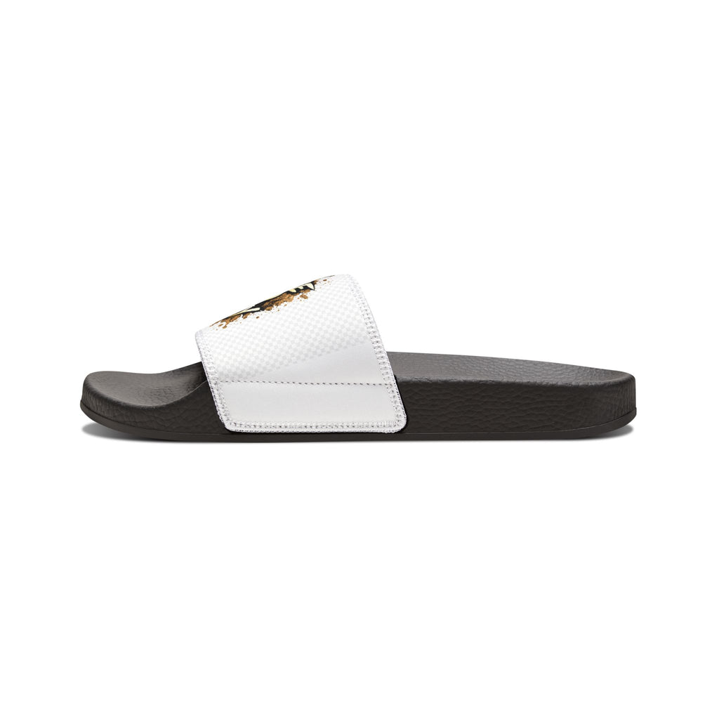 Youth Slide Sandals with Removable Strap — "Out the Mud Royalty" Graphic