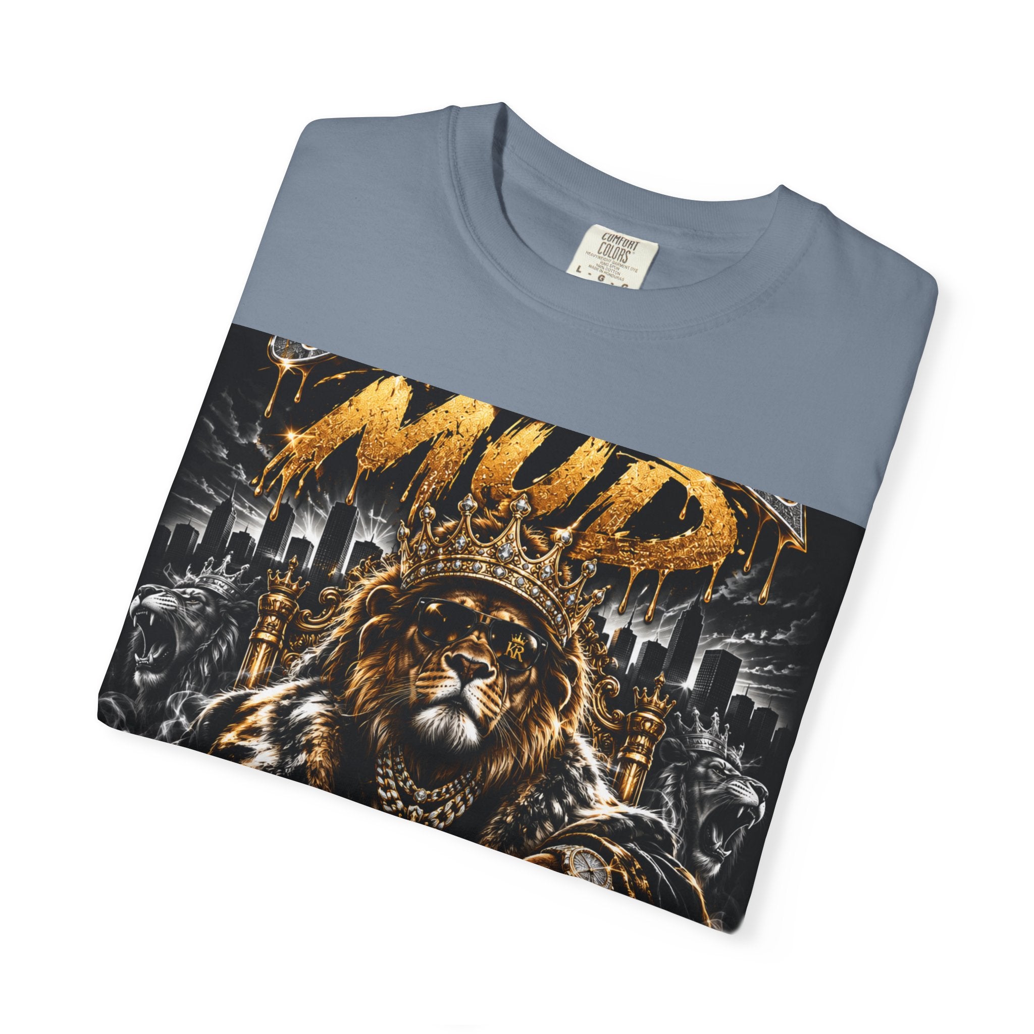 Royalty King Lion T-Shirt — Gold Crest Graphic Tee
