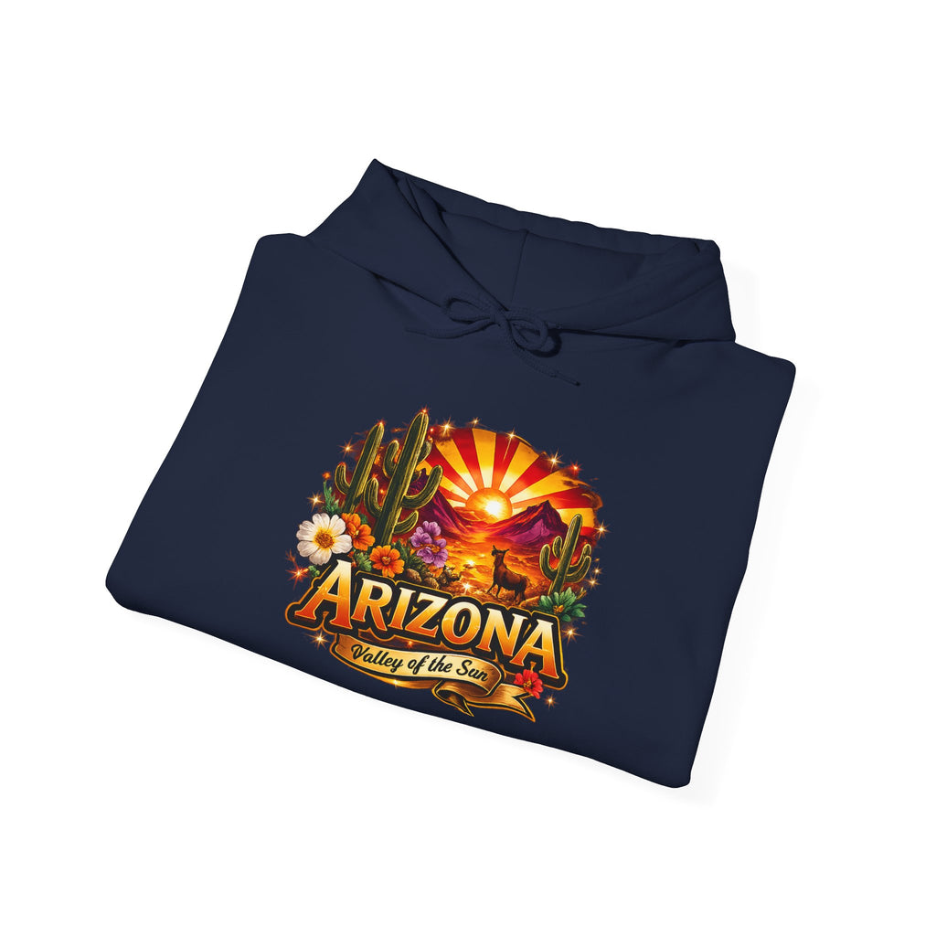 Arizona Sunrise Hoodie — Vintage Desert Travel Graphic Sweatshirt