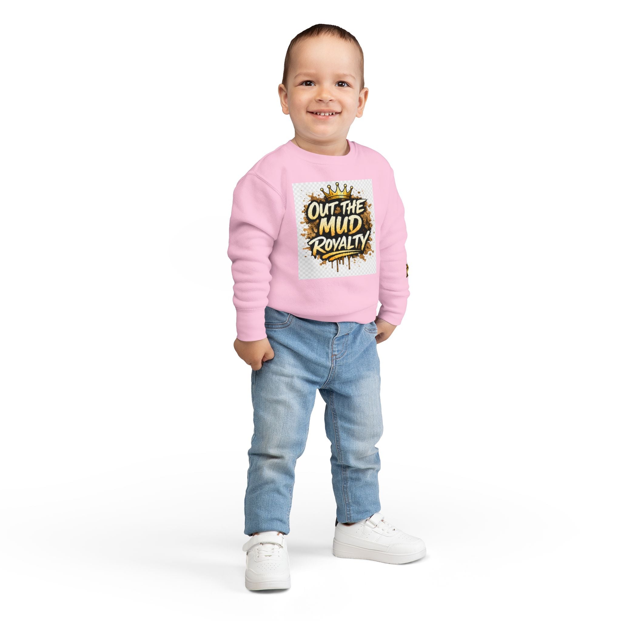 Toddler Sweatshirt - "Out the Mud Royalty" Gold Crown Graphic