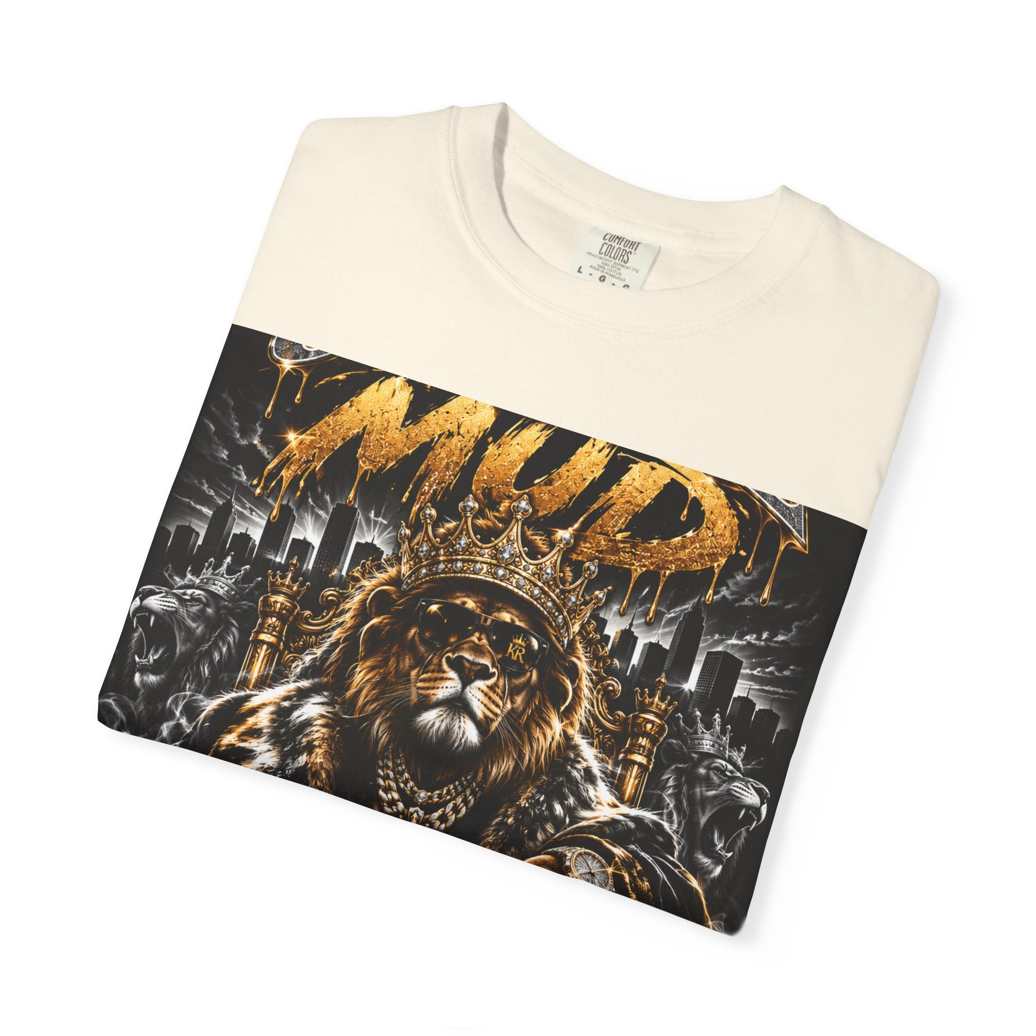 Royalty King Lion T-Shirt — Gold Crest Graphic Tee