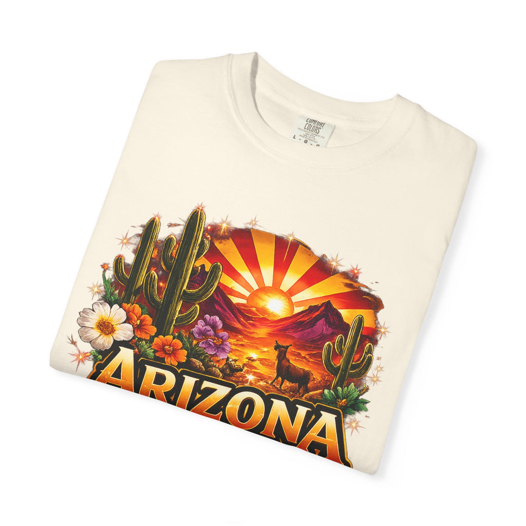 Arizona Sunset Desert T-Shirt — "Arizona: Valley of the Sun" Graphic Tee