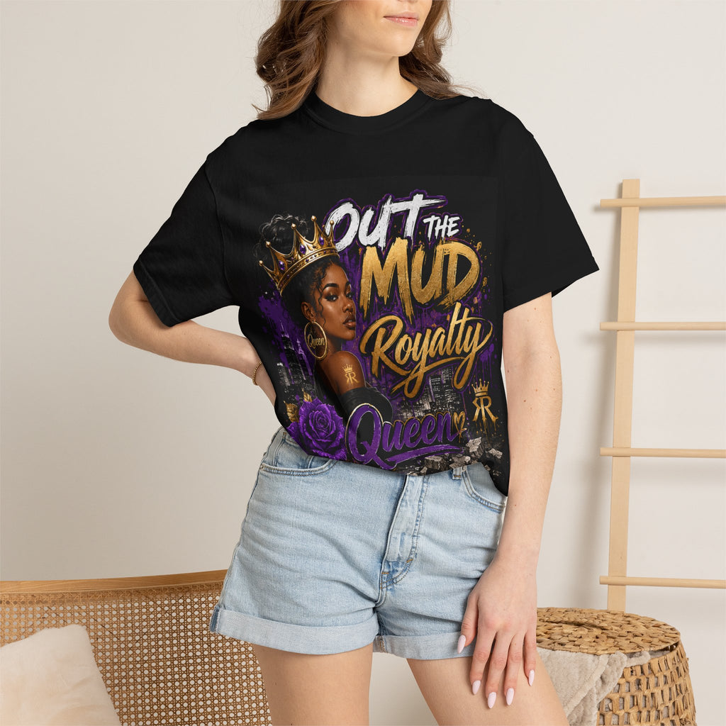Out the Mud Royalty Queen T-Shirt — Black Queen Crown Graphic Tee