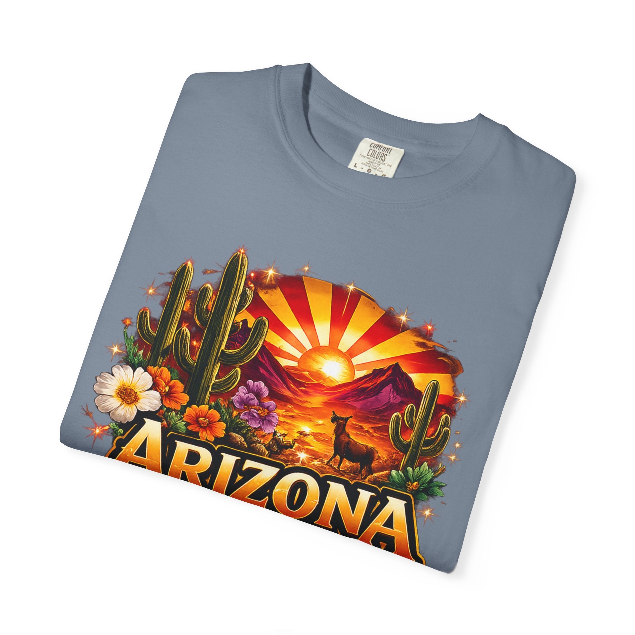 Arizona Sunset Desert T-Shirt — "Arizona: Valley of the Sun" Graphic Tee