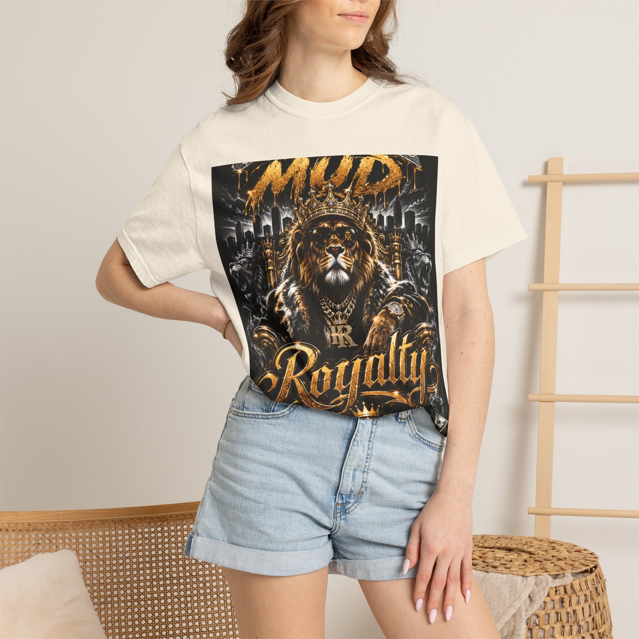 Royalty King Lion T-Shirt — Gold Crest Graphic Tee