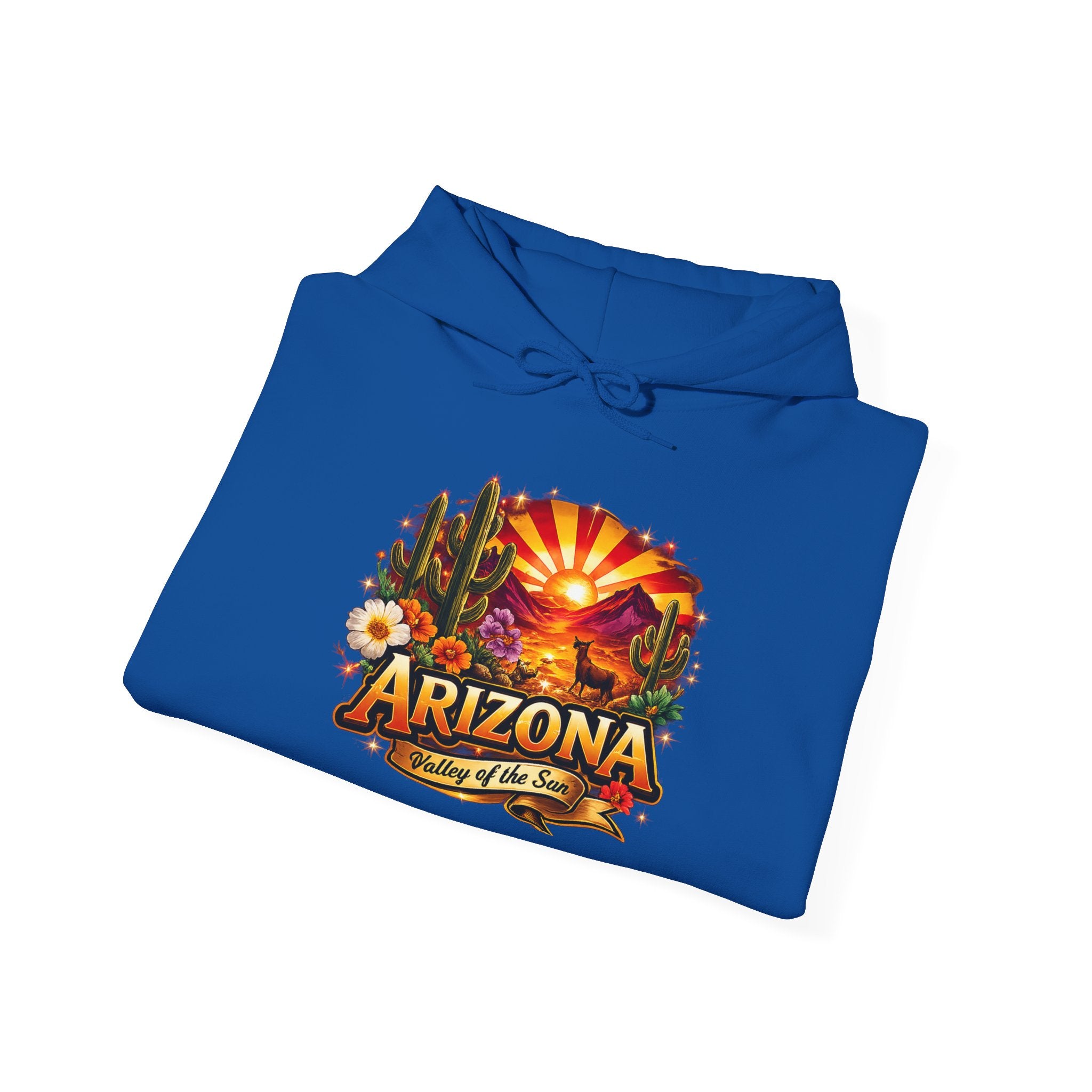 Arizona Sunrise Hoodie — Vintage Desert Travel Graphic Sweatshirt