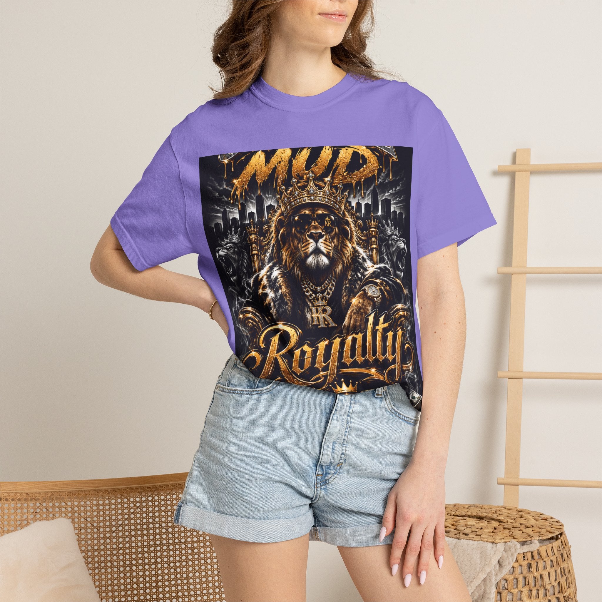 Royalty King Lion T-Shirt — Gold Crest Graphic Tee