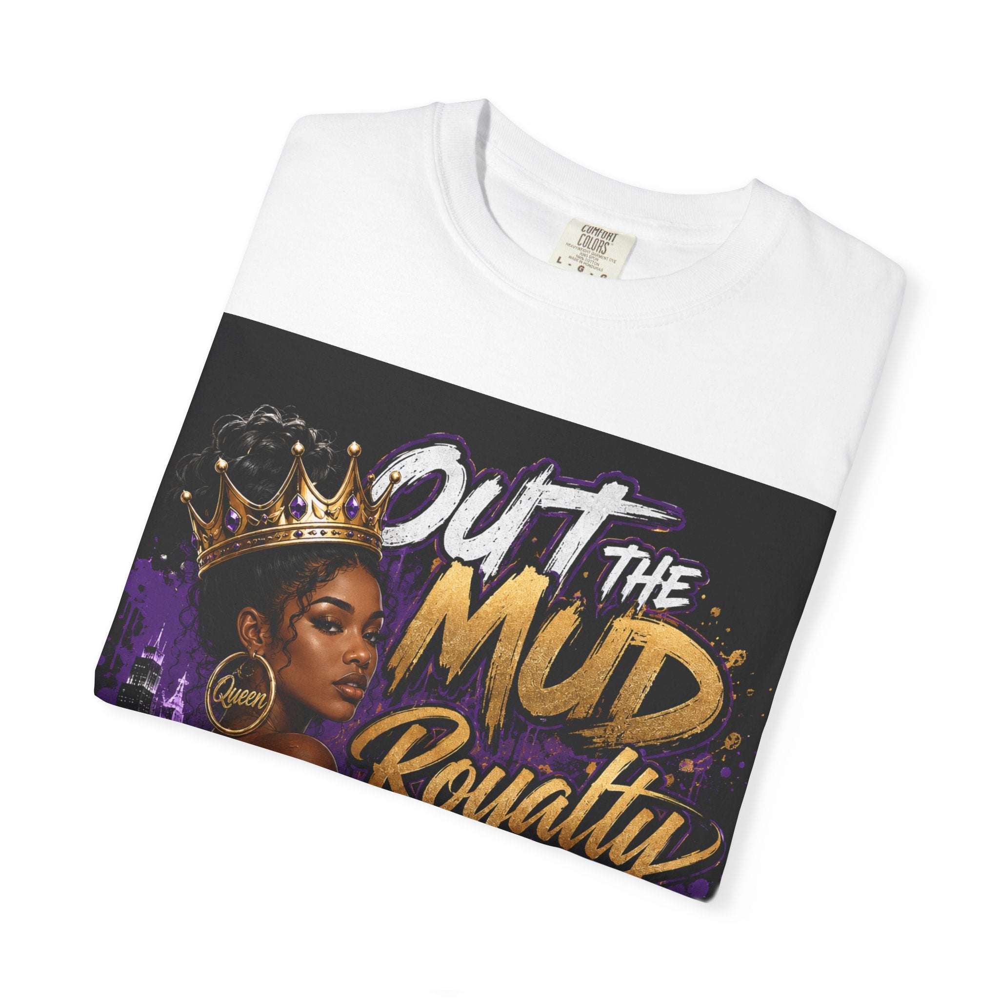 Out the Mud Royalty Queen T-Shirt — Black Queen Crown Graphic Tee