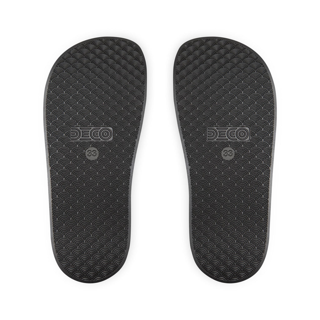 Youth Slide Sandals with Removable Strap — "Out the Mud Royalty" Graphic
