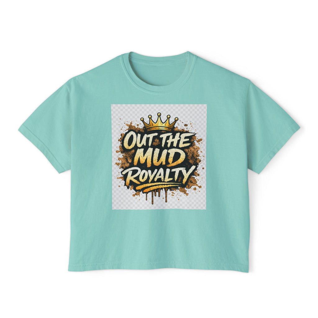 Out The Mud Royalty Women's Boxy Tee — Mud Crown Graphic Crop T-Shirt