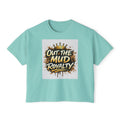 Out The Mud Royalty Women's Boxy Tee — Mud Crown Graphic Crop T-Shirt