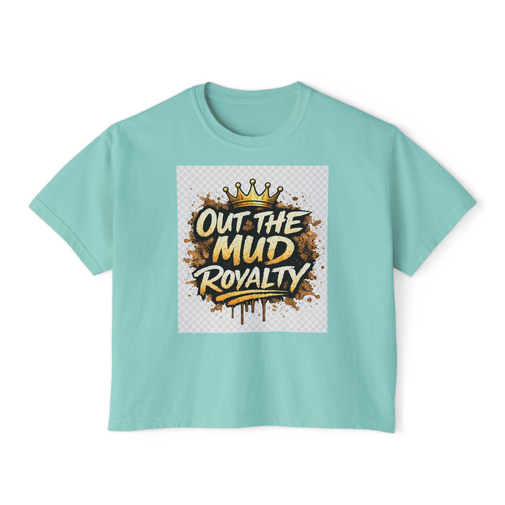 Out The Mud Royalty Women's Boxy Tee — Mud Crown Graphic Crop T-Shirt