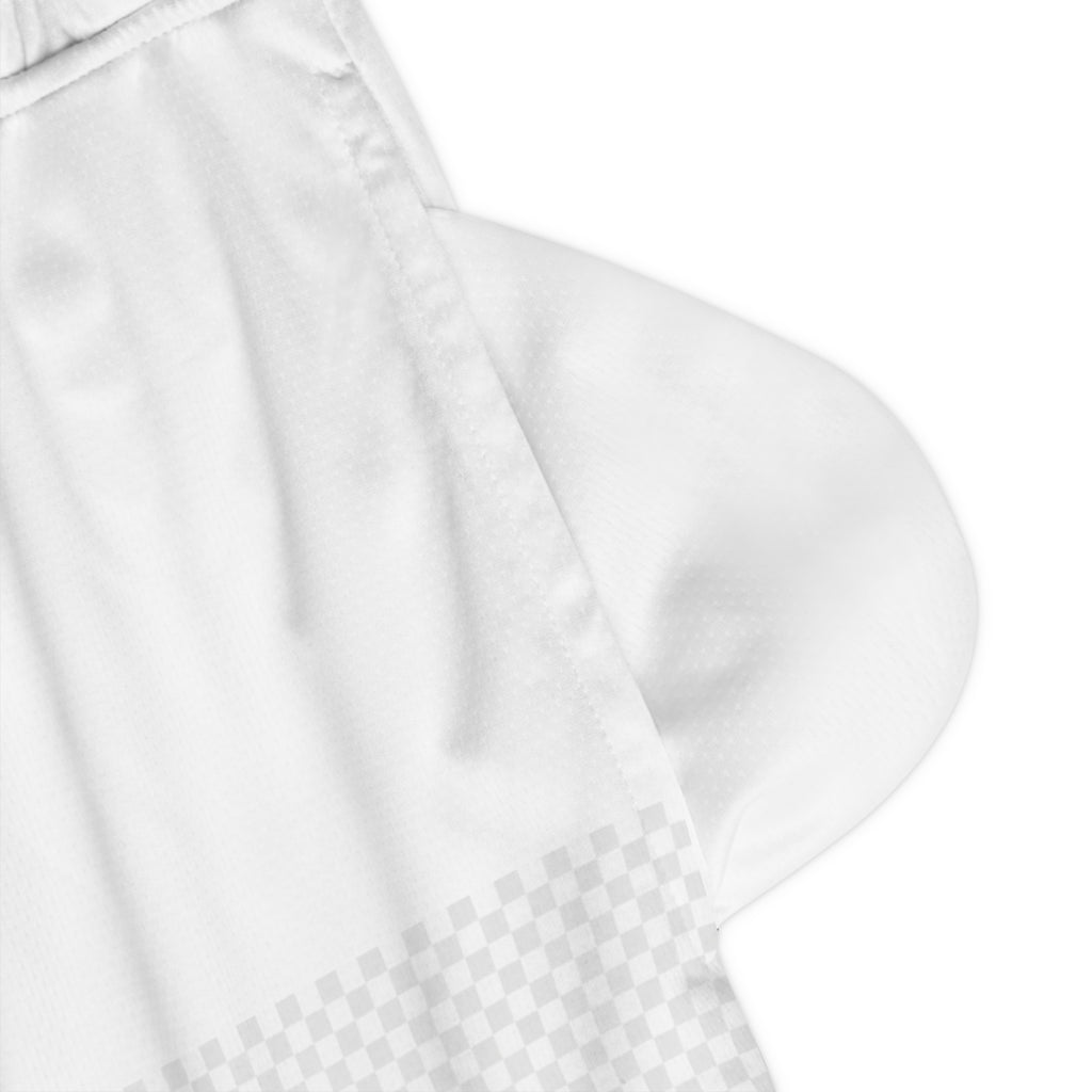 Out the Mud Royalty Basketball Shorts – White AOP Rib Shorts