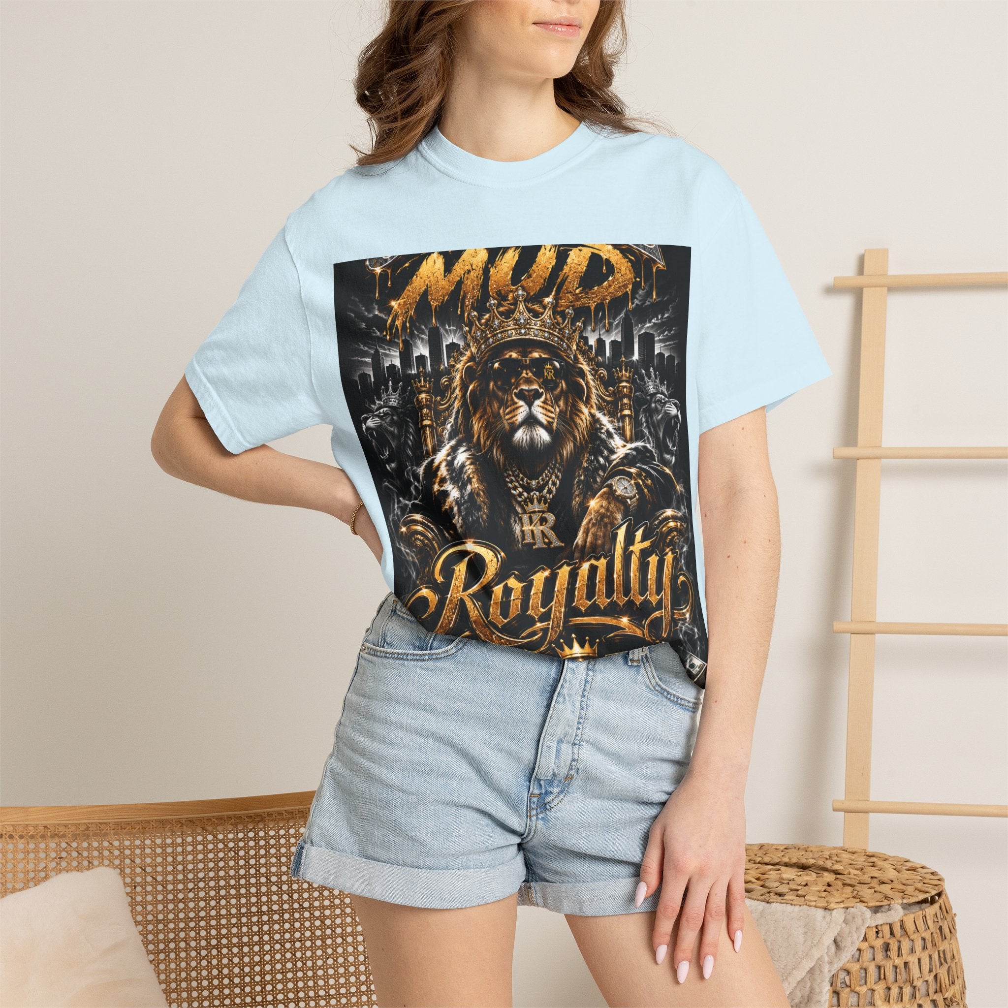 Royalty King Lion T-Shirt — Gold Crest Graphic Tee