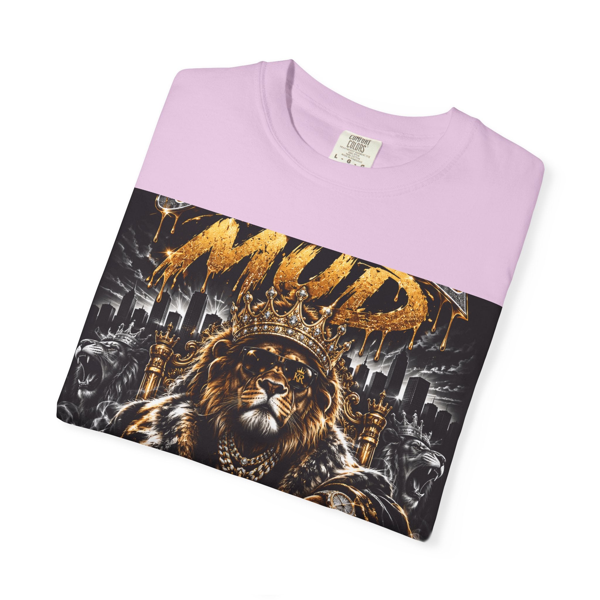 Royalty King Lion T-Shirt — Gold Crest Graphic Tee