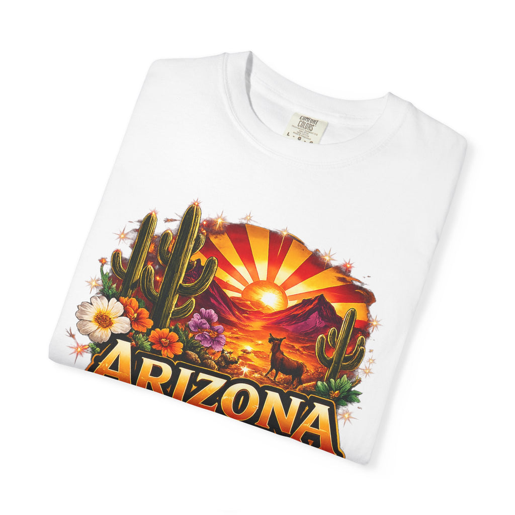 Arizona Sunset Desert T-Shirt — "Arizona: Valley of the Sun" Graphic Tee