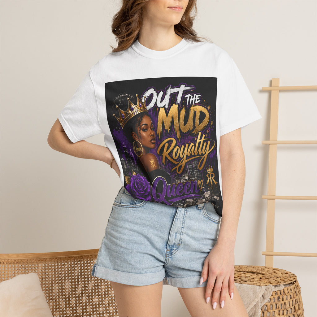 Out the Mud Royalty Queen T-Shirt — Black Queen Crown Graphic Tee