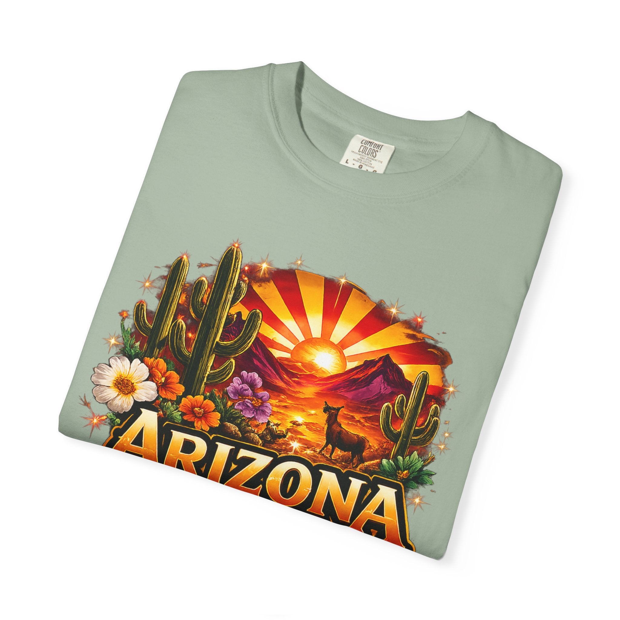 Arizona Sunset Desert T-Shirt — "Arizona: Valley of the Sun" Graphic Tee