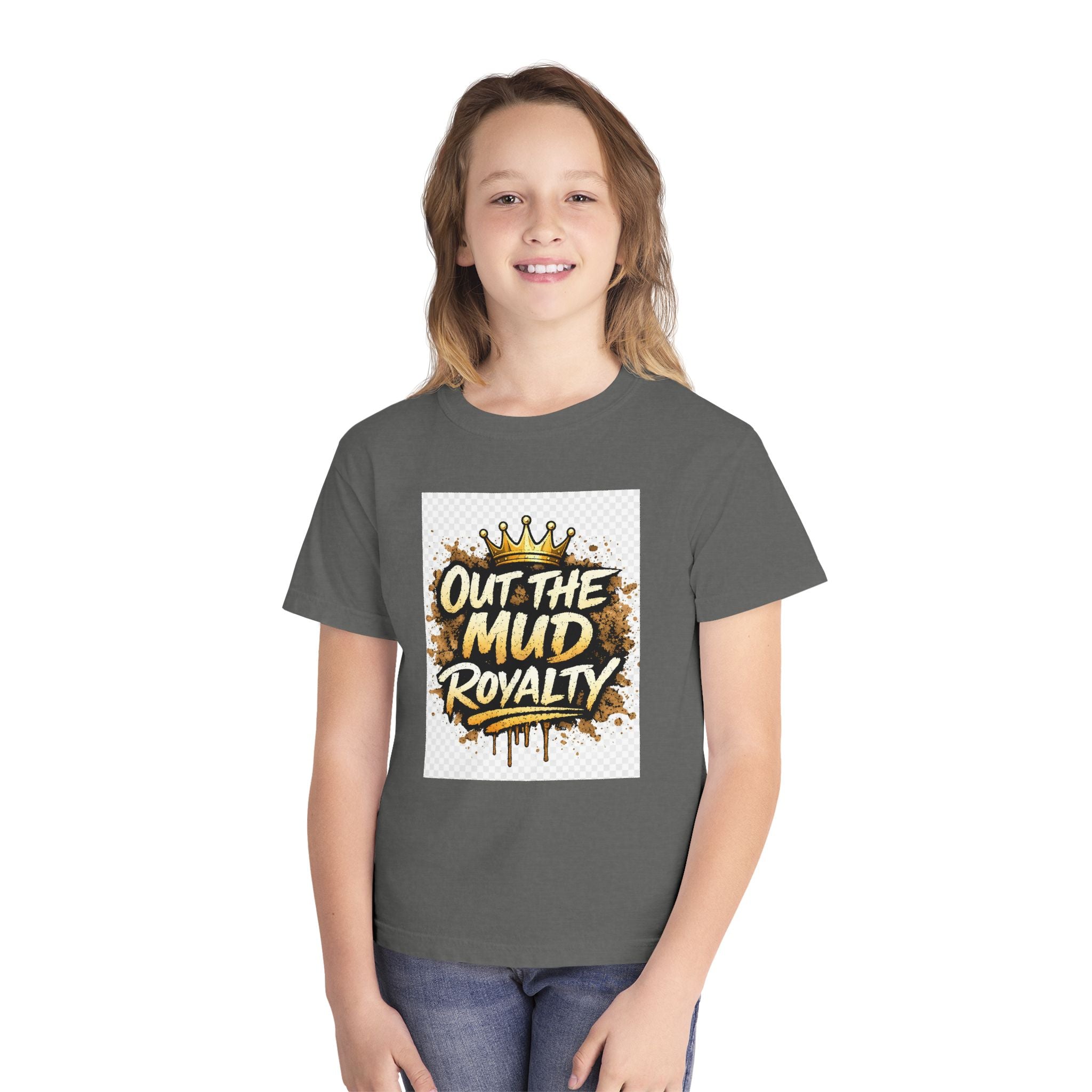 Youth Tee — "Out the Mud Royalty" Crown Graphic Shirt