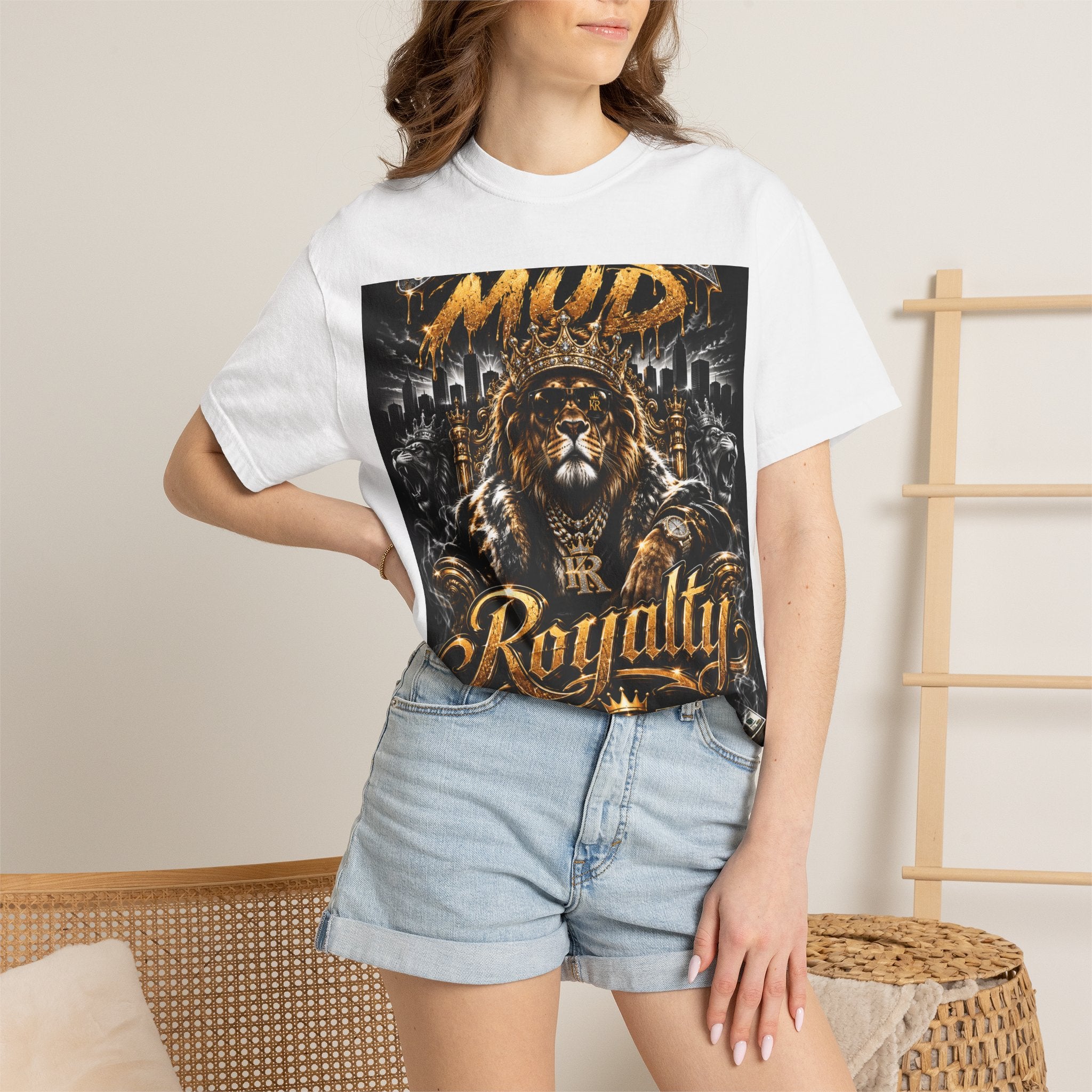 Royalty King Lion T-Shirt — Gold Crest Graphic Tee