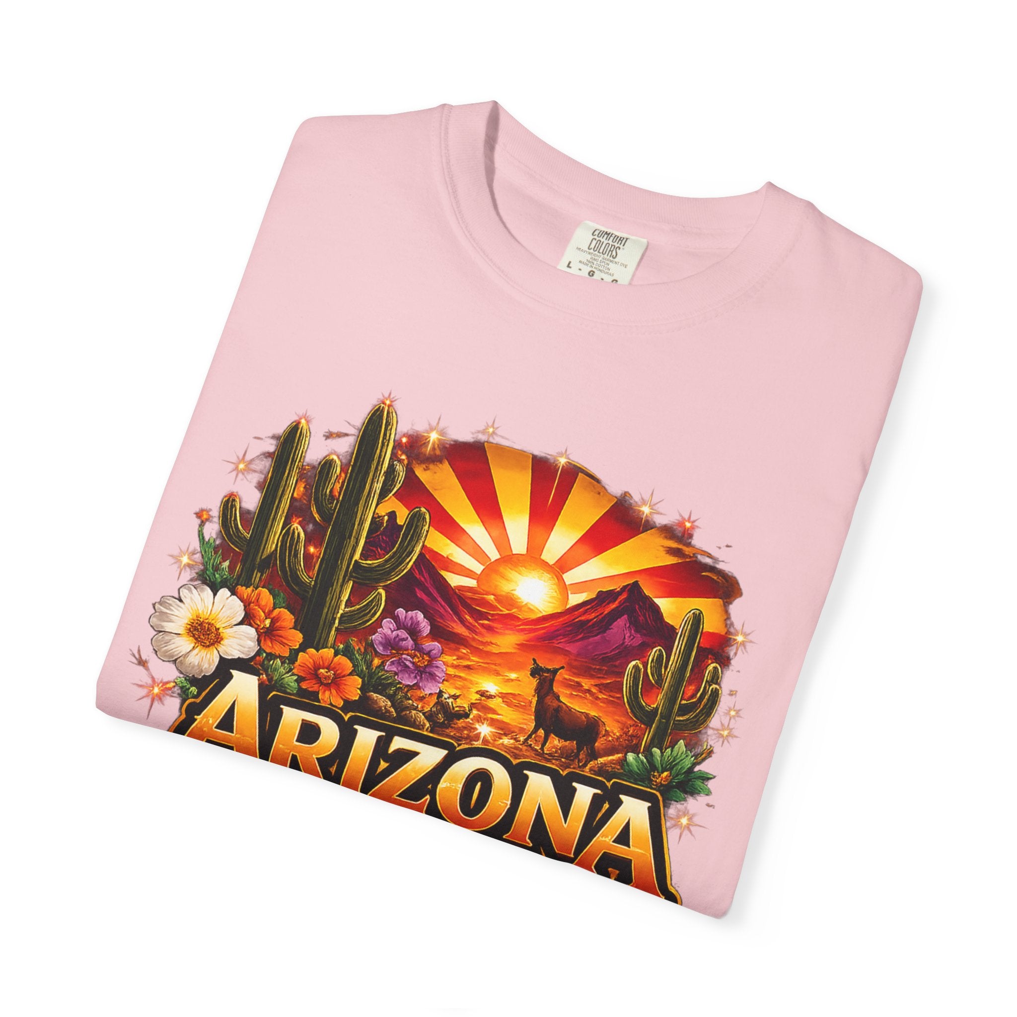 Arizona Sunset Desert T-Shirt — "Arizona: Valley of the Sun" Graphic Tee