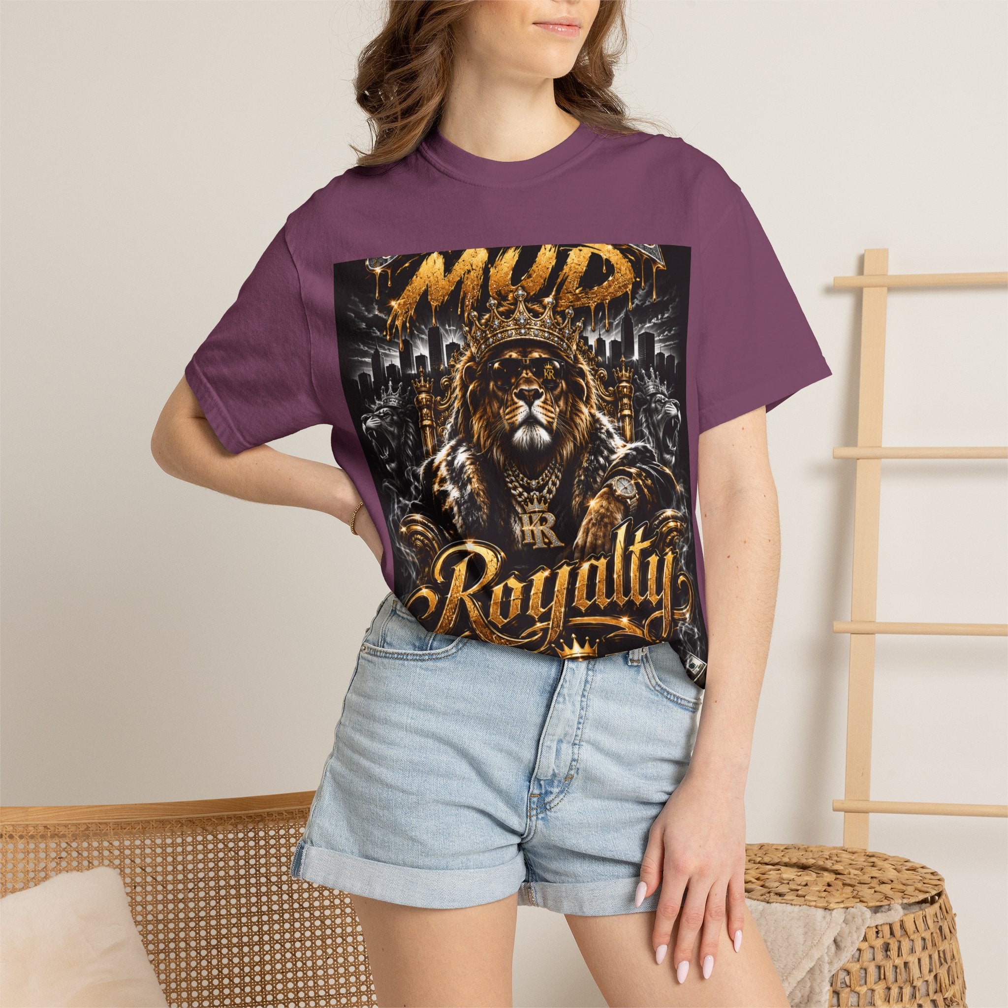 Royalty King Lion T-Shirt — Gold Crest Graphic Tee