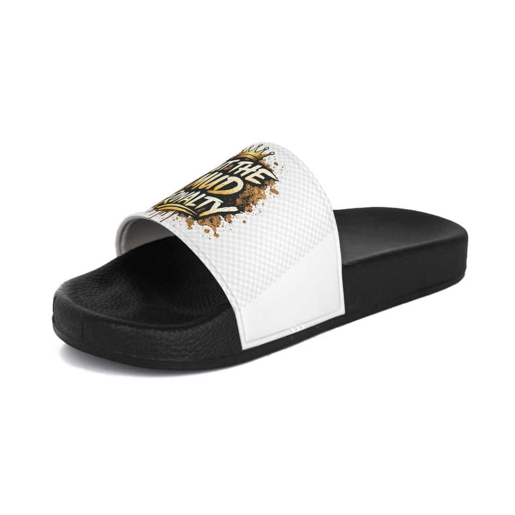 Slide Sandals — "Out The Mud Royalty" Graphic Pool Slides for Men