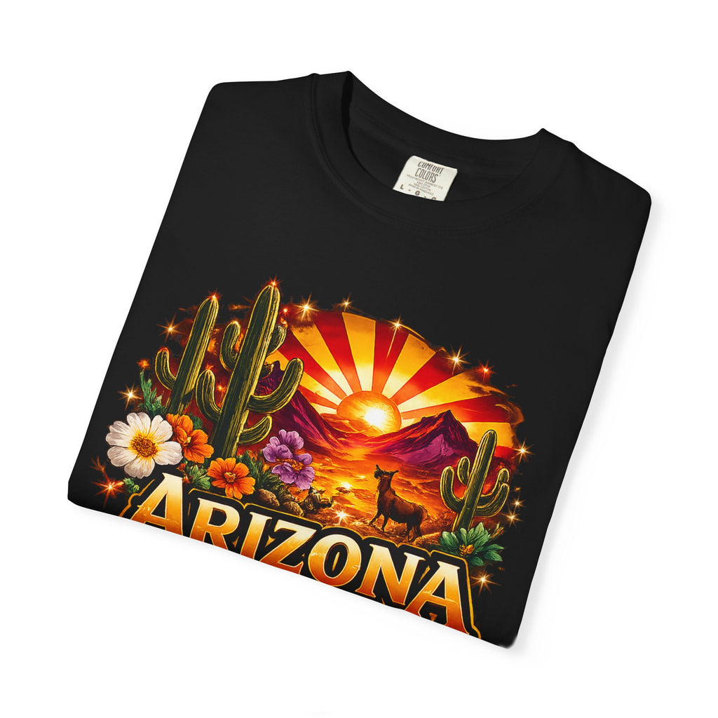 Arizona Sunset Desert T-Shirt — "Arizona: Valley of the Sun" Graphic Tee