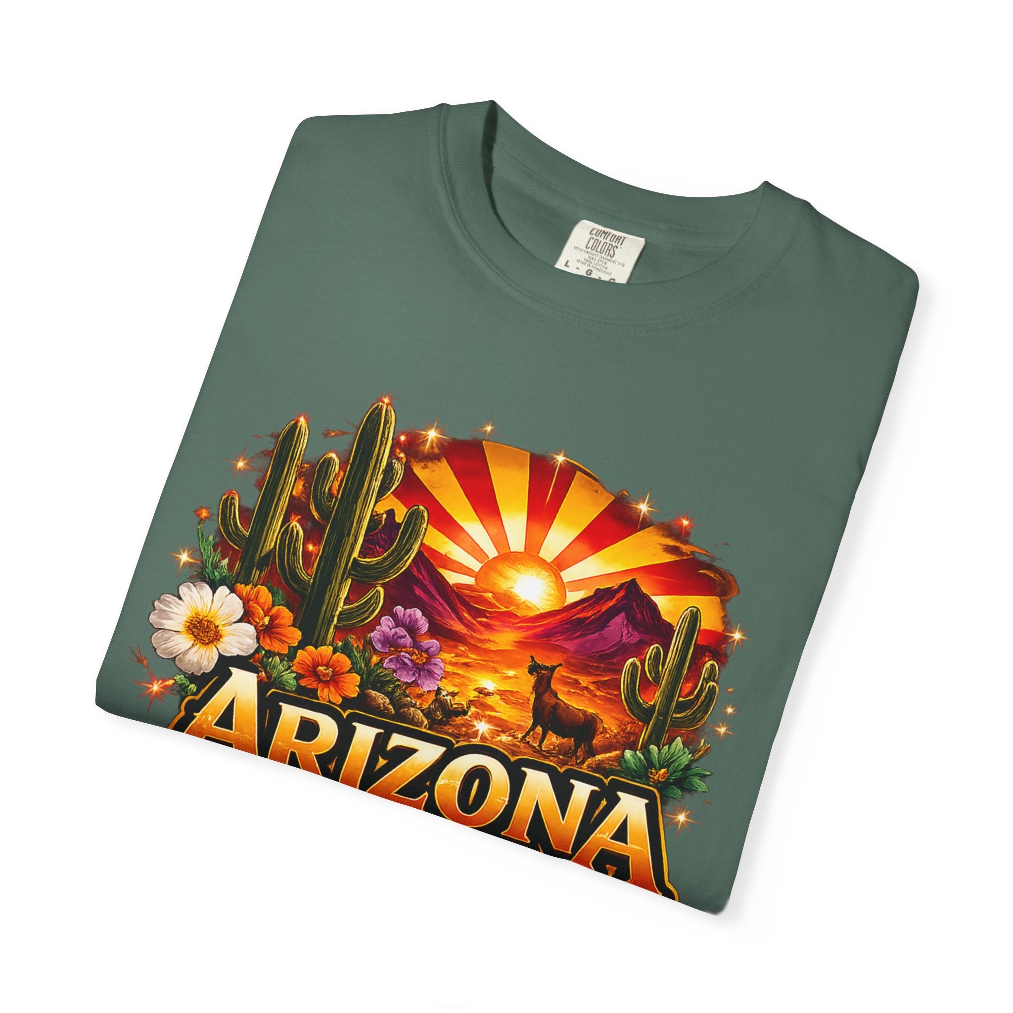 Arizona Sunset Desert T-Shirt — "Arizona: Valley of the Sun" Graphic Tee