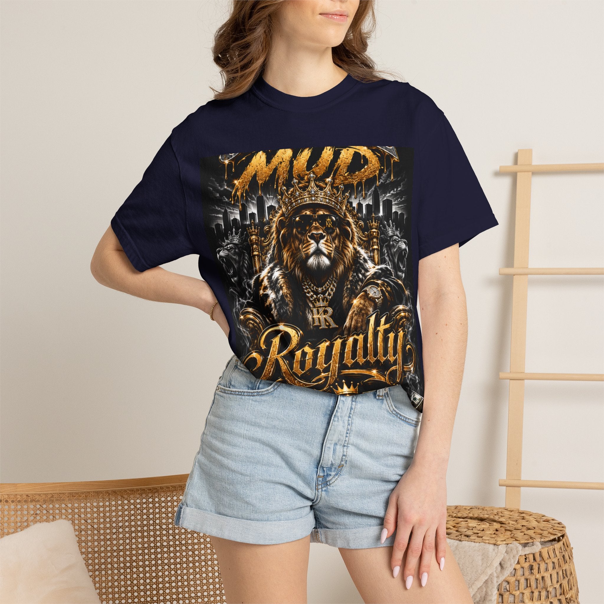 Royalty King Lion T-Shirt — Gold Crest Graphic Tee