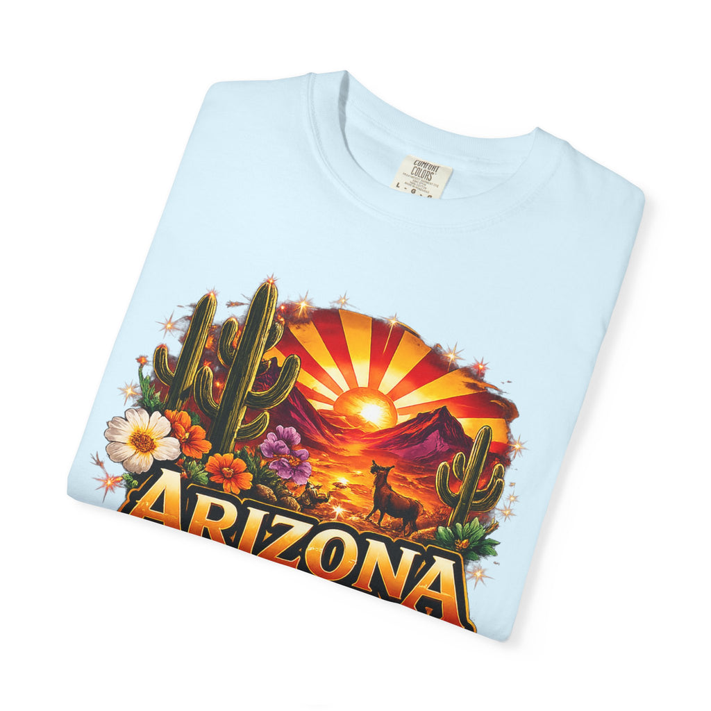 Arizona Sunset Desert T-Shirt — "Arizona: Valley of the Sun" Graphic Tee