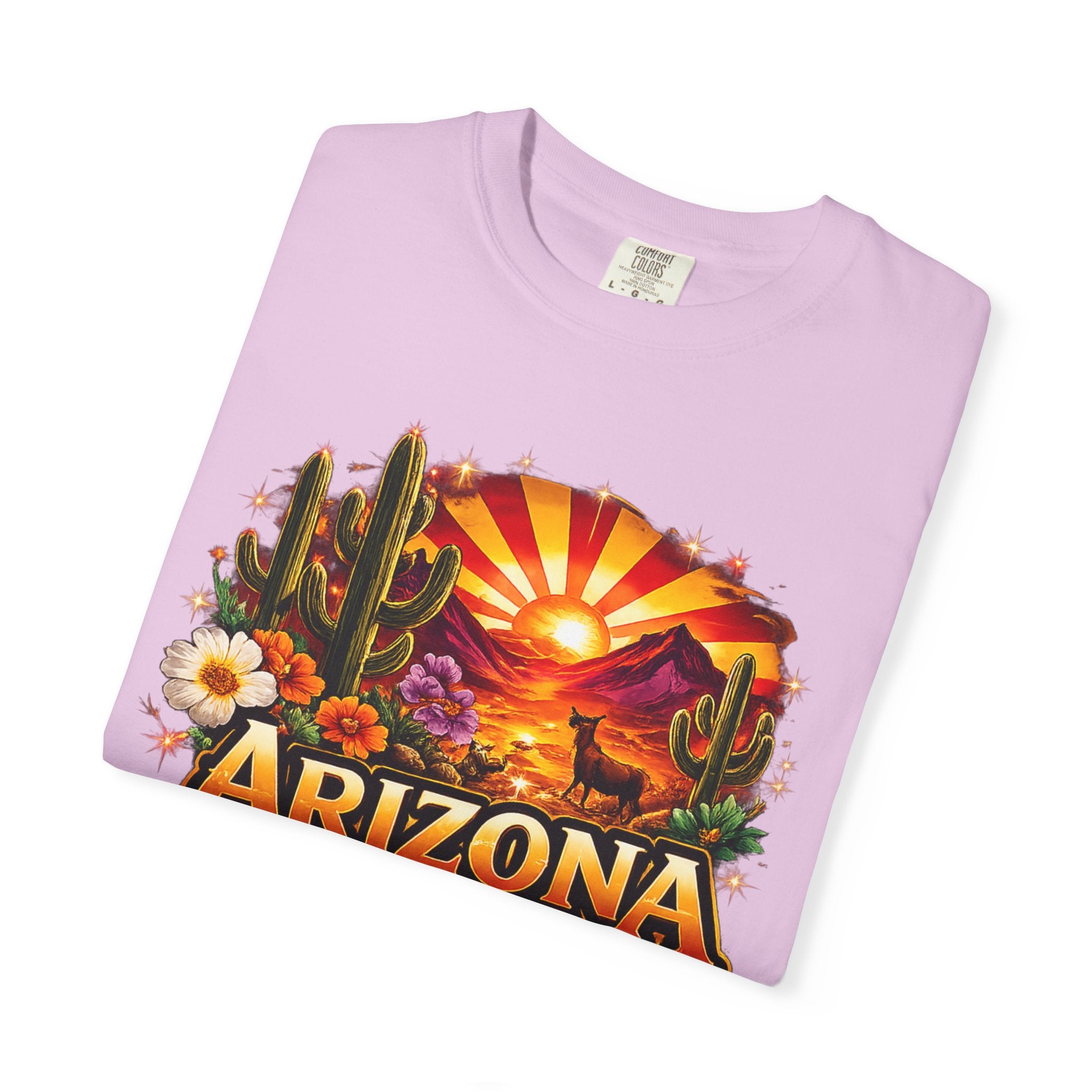 Arizona Sunset Desert T-Shirt — "Arizona: Valley of the Sun" Graphic Tee