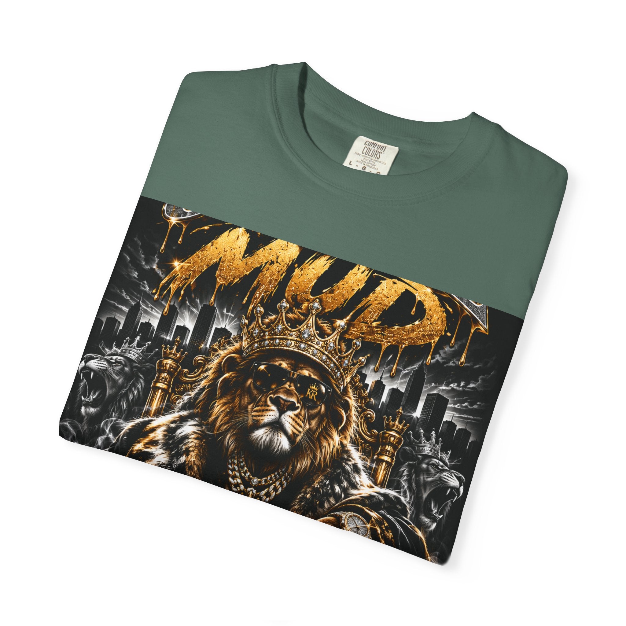 Royalty King Lion T-Shirt — Gold Crest Graphic Tee