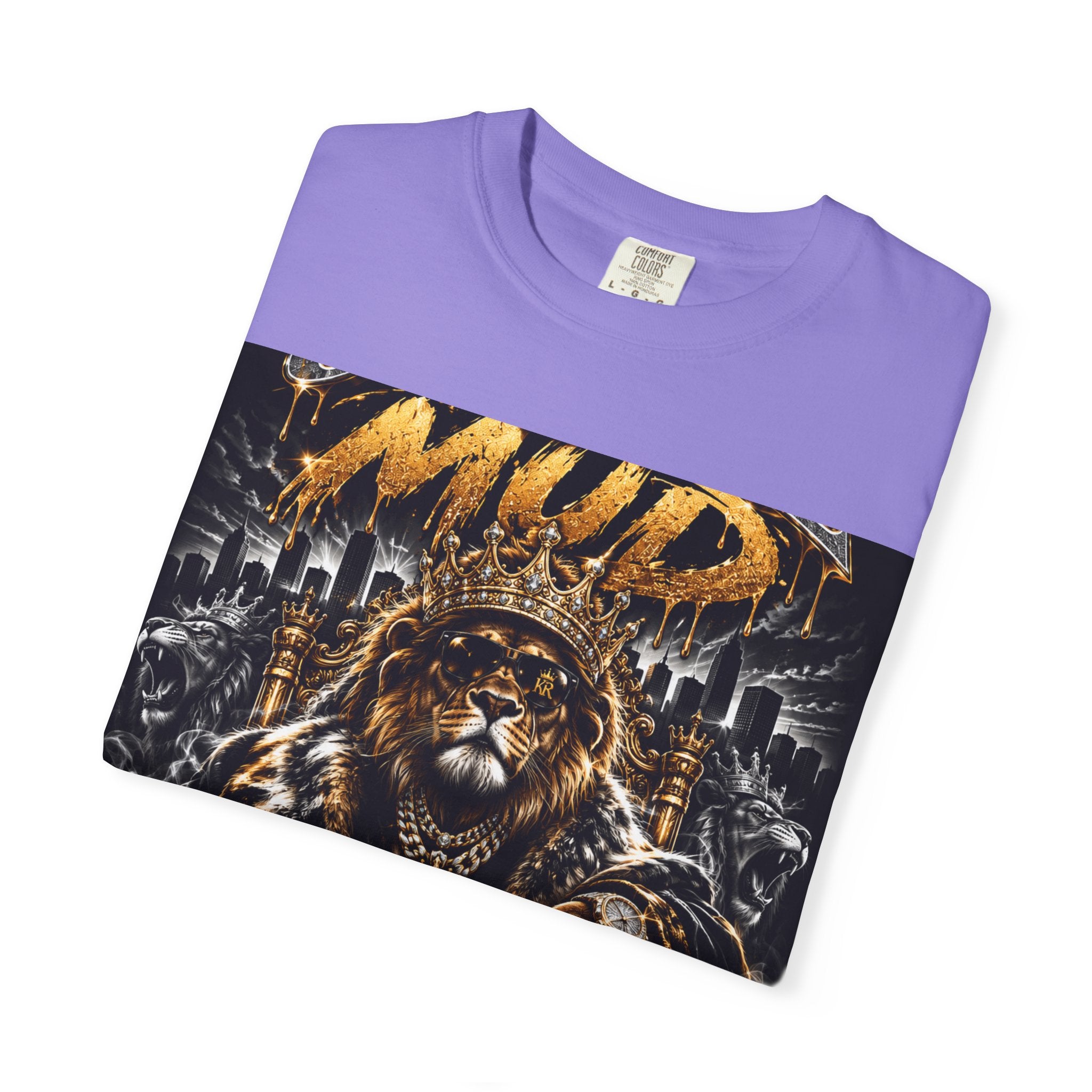 Royalty King Lion T-Shirt — Gold Crest Graphic Tee