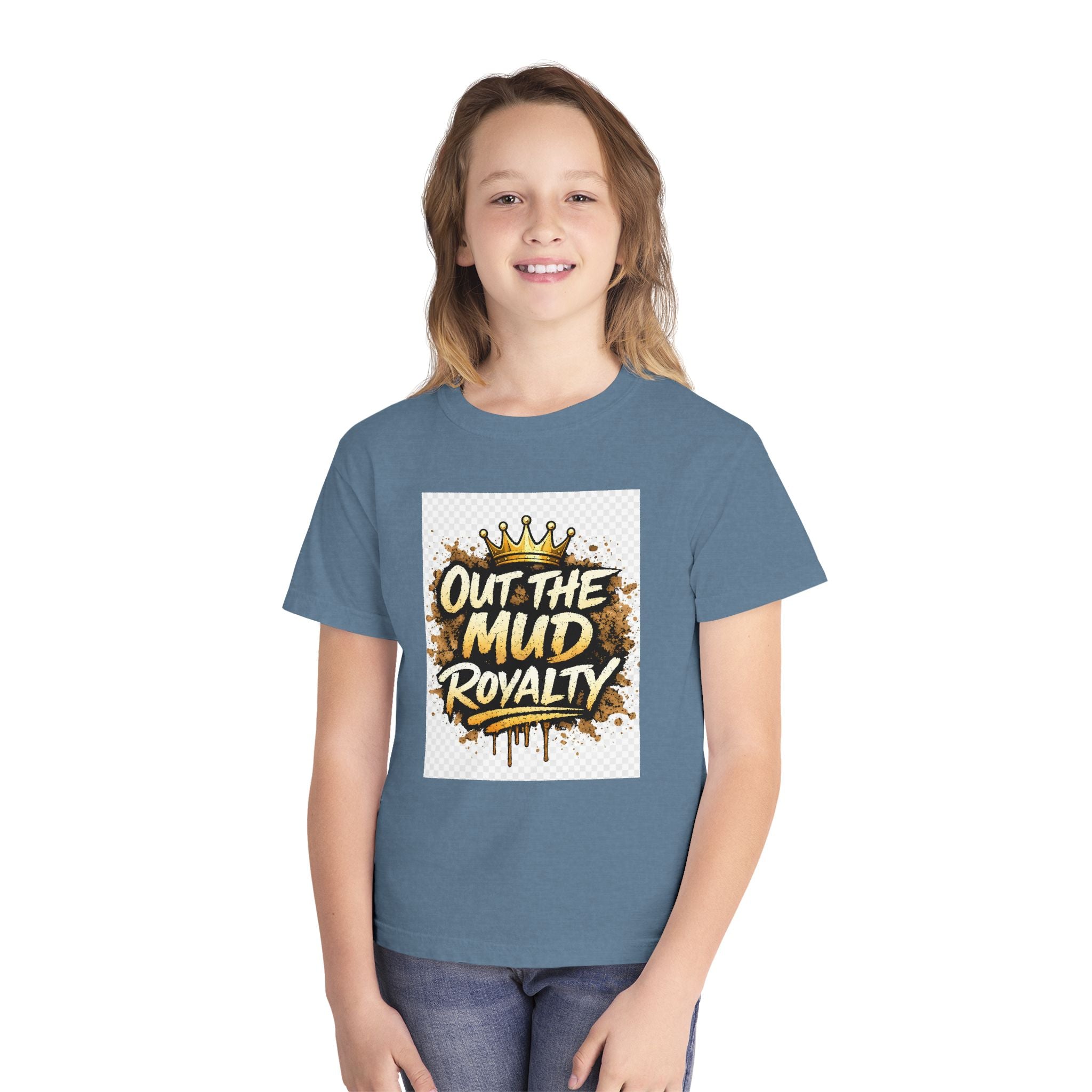 Youth Tee — "Out the Mud Royalty" Crown Graphic Shirt