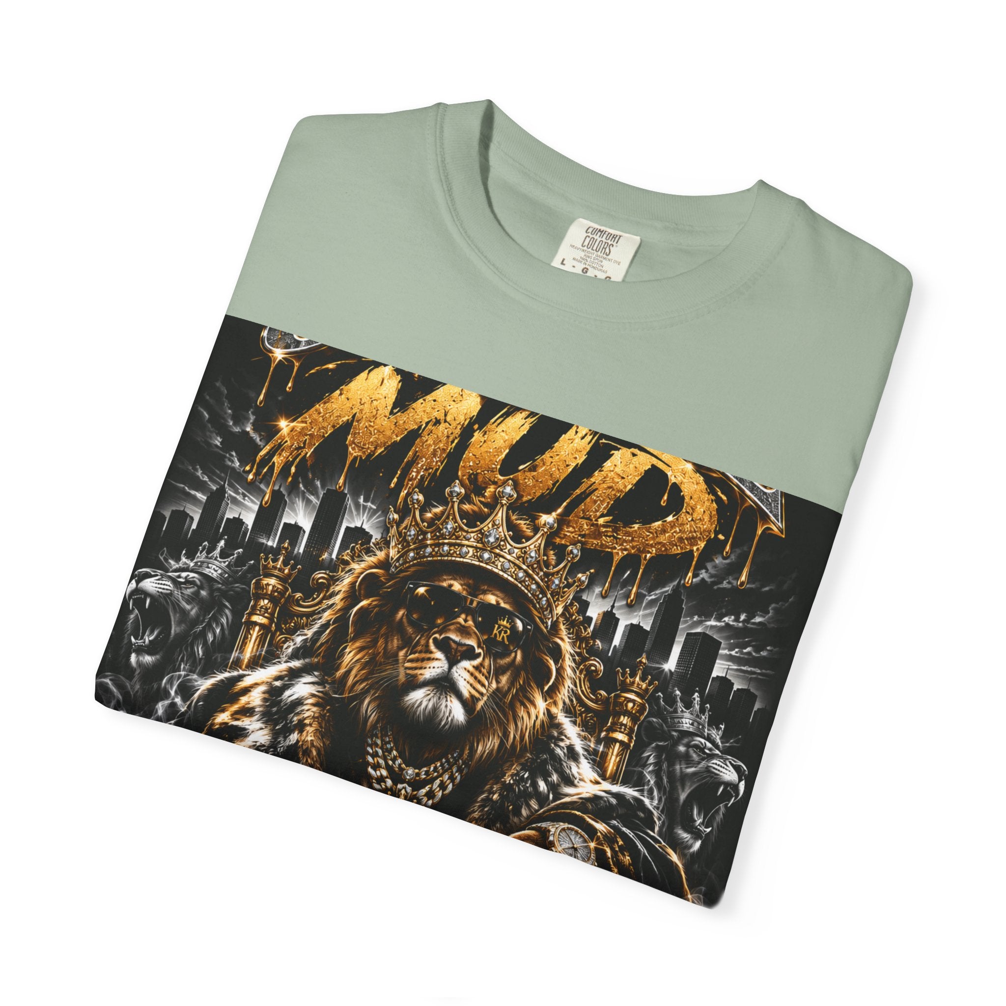 Royalty King Lion T-Shirt — Gold Crest Graphic Tee
