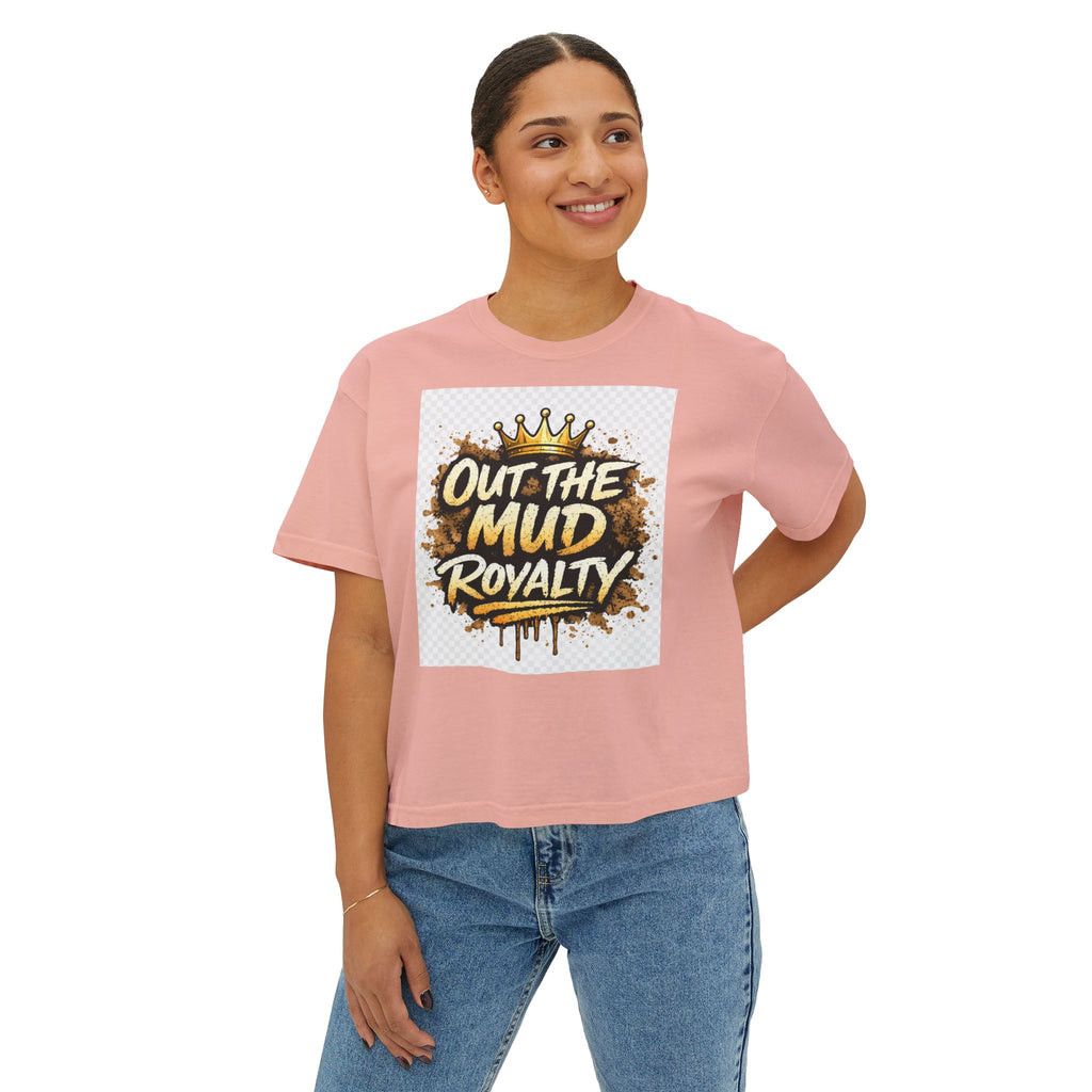 Out The Mud Royalty Women's Boxy Tee — Mud Crown Graphic Crop T-Shirt