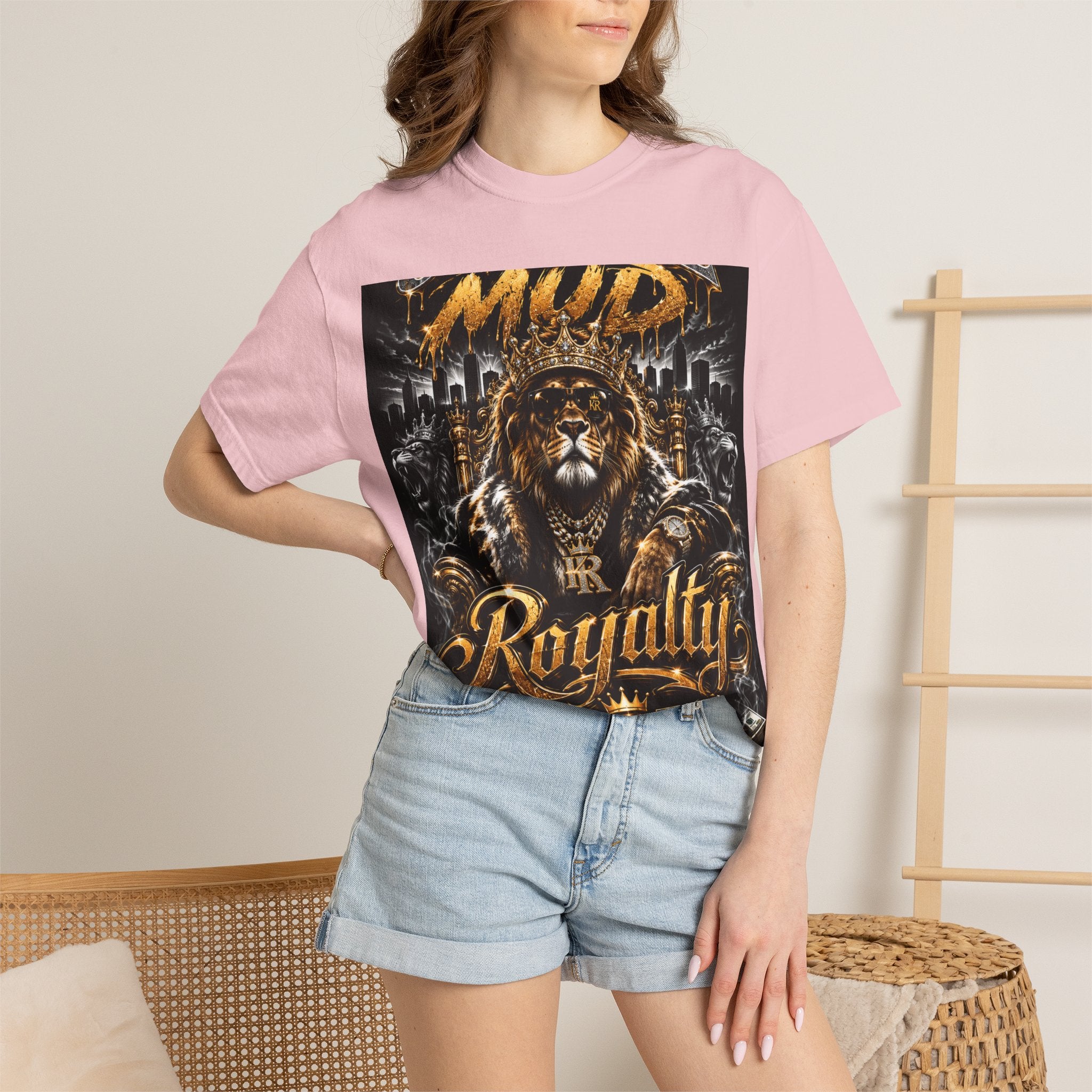 Royalty King Lion T-Shirt — Gold Crest Graphic Tee