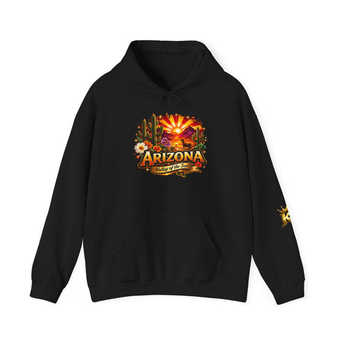 Arizona Sunrise Hoodie — Vintage Desert Travel Graphic Sweatshirt
