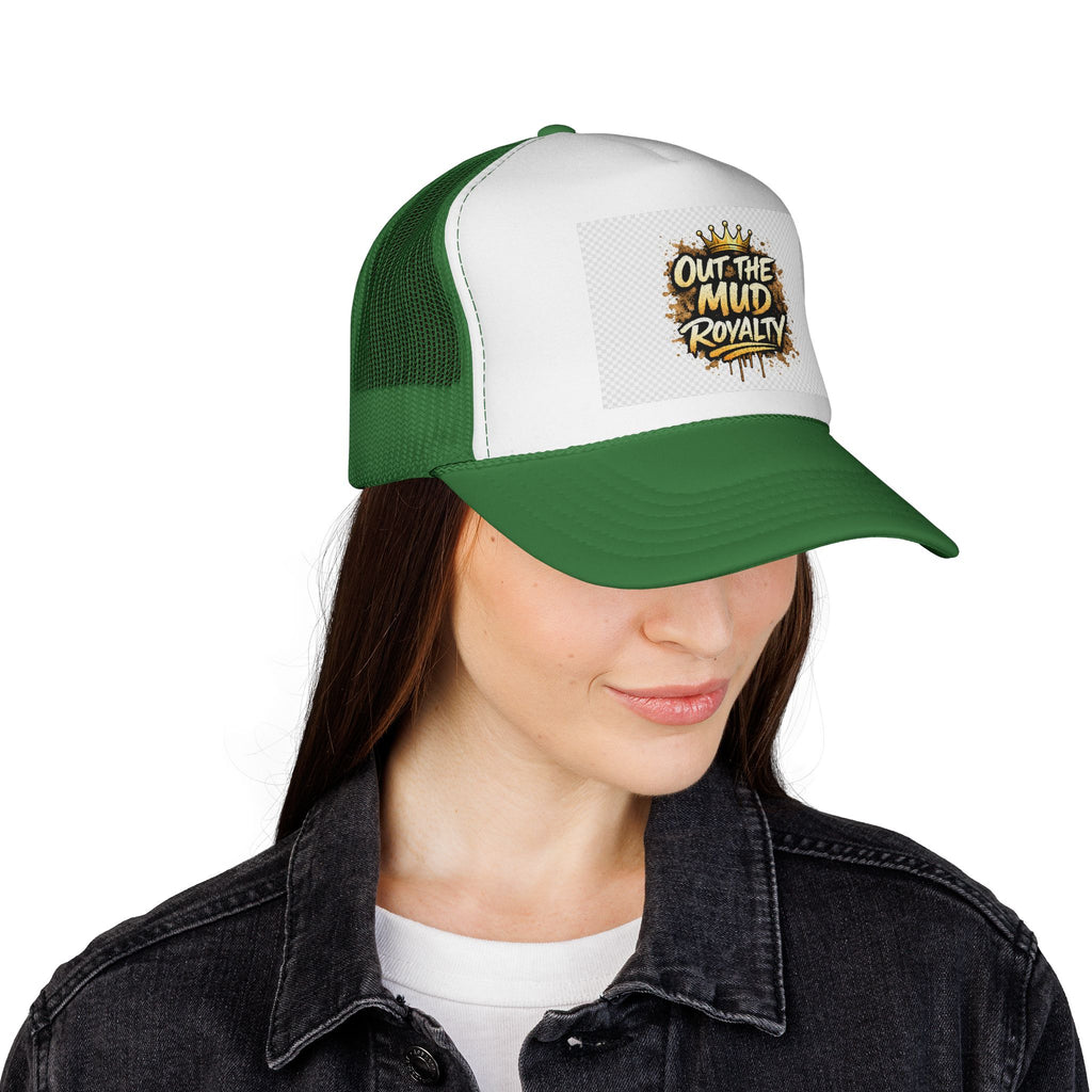 Out The Mud Royalty Trucker Cap — Mud-Inspired Crown Logo Snapback