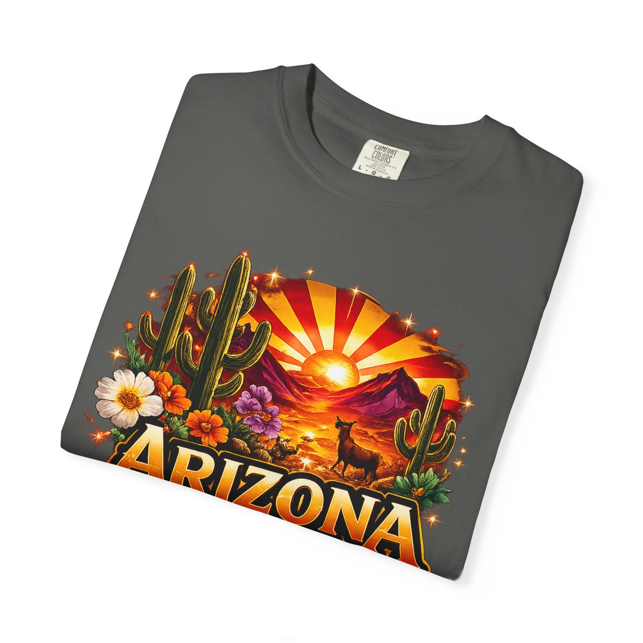 Arizona Sunset Desert T-Shirt — "Arizona: Valley of the Sun" Graphic Tee