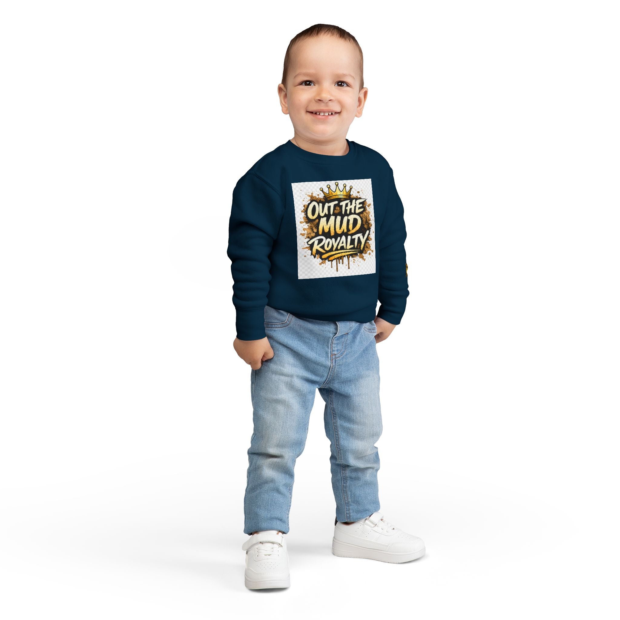 Toddler Sweatshirt - "Out the Mud Royalty" Gold Crown Graphic
