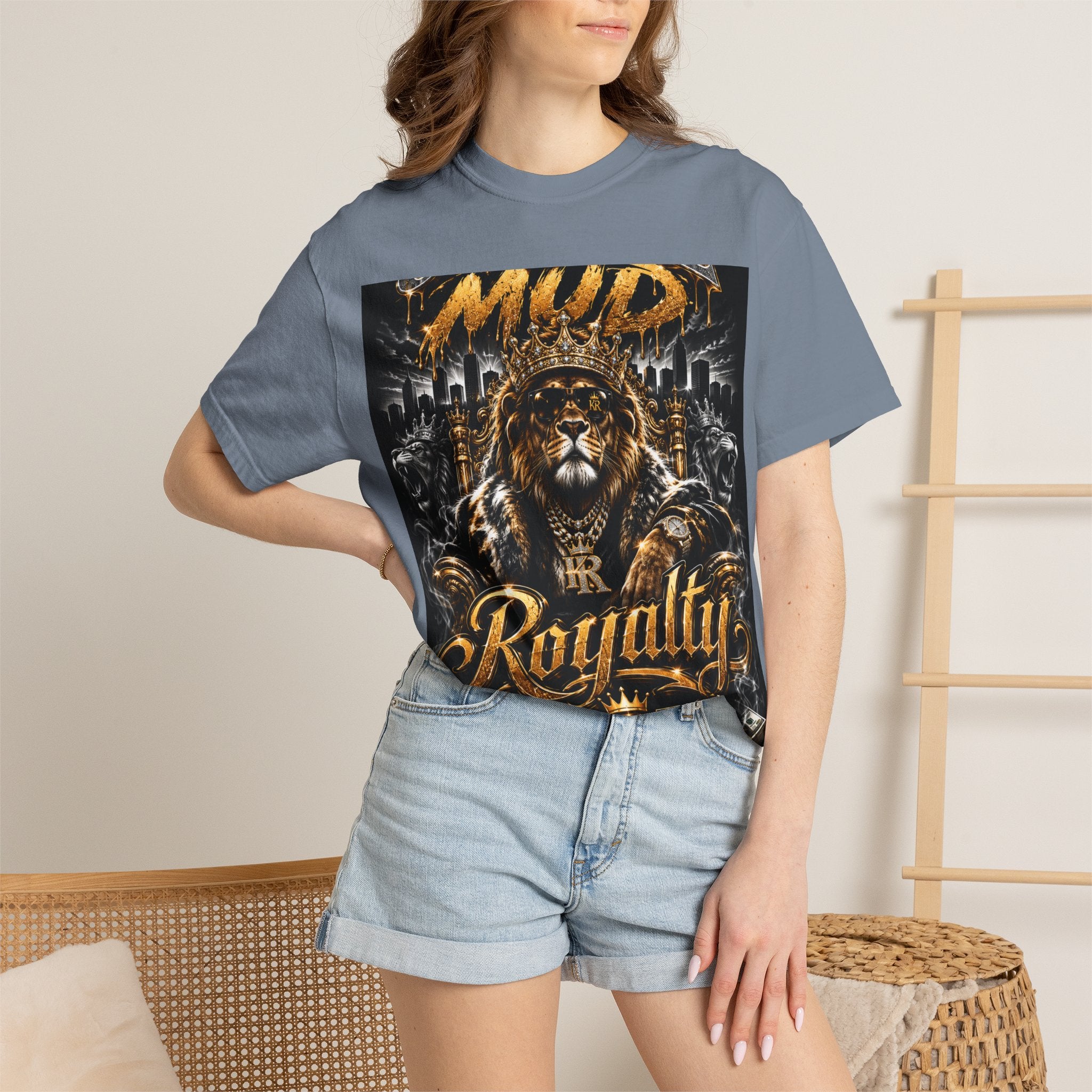 Royalty King Lion T-Shirt — Gold Crest Graphic Tee