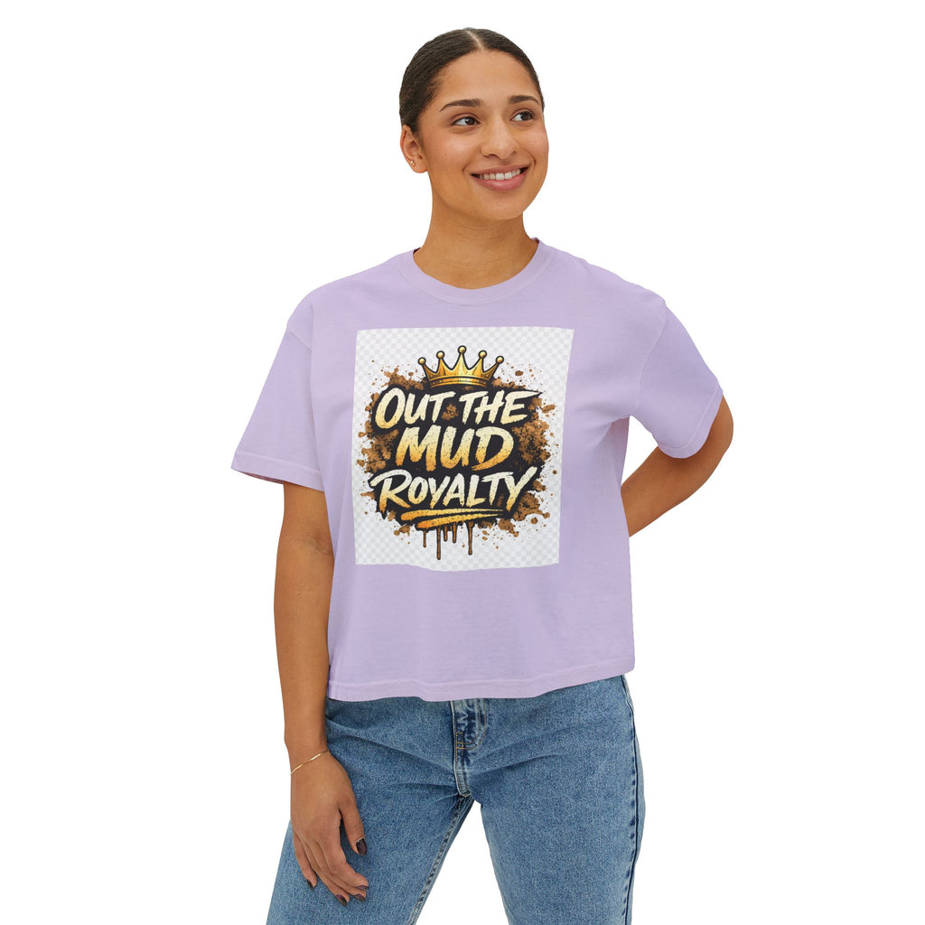 Out The Mud Royalty Women's Boxy Tee — Mud Crown Graphic Crop T-Shirt