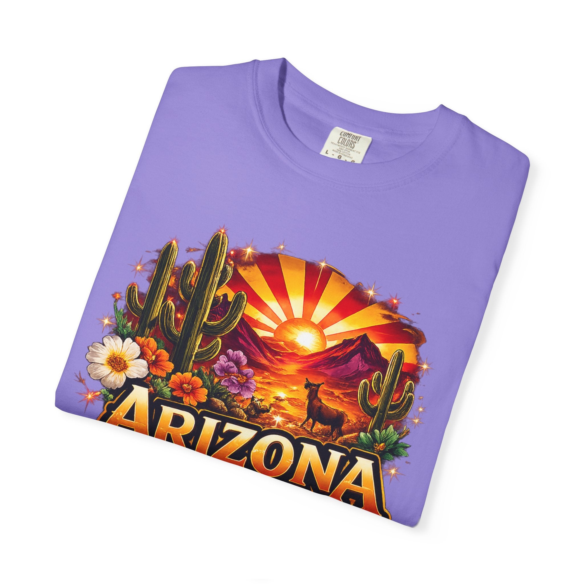 Arizona Sunset Desert T-Shirt — "Arizona: Valley of the Sun" Graphic Tee