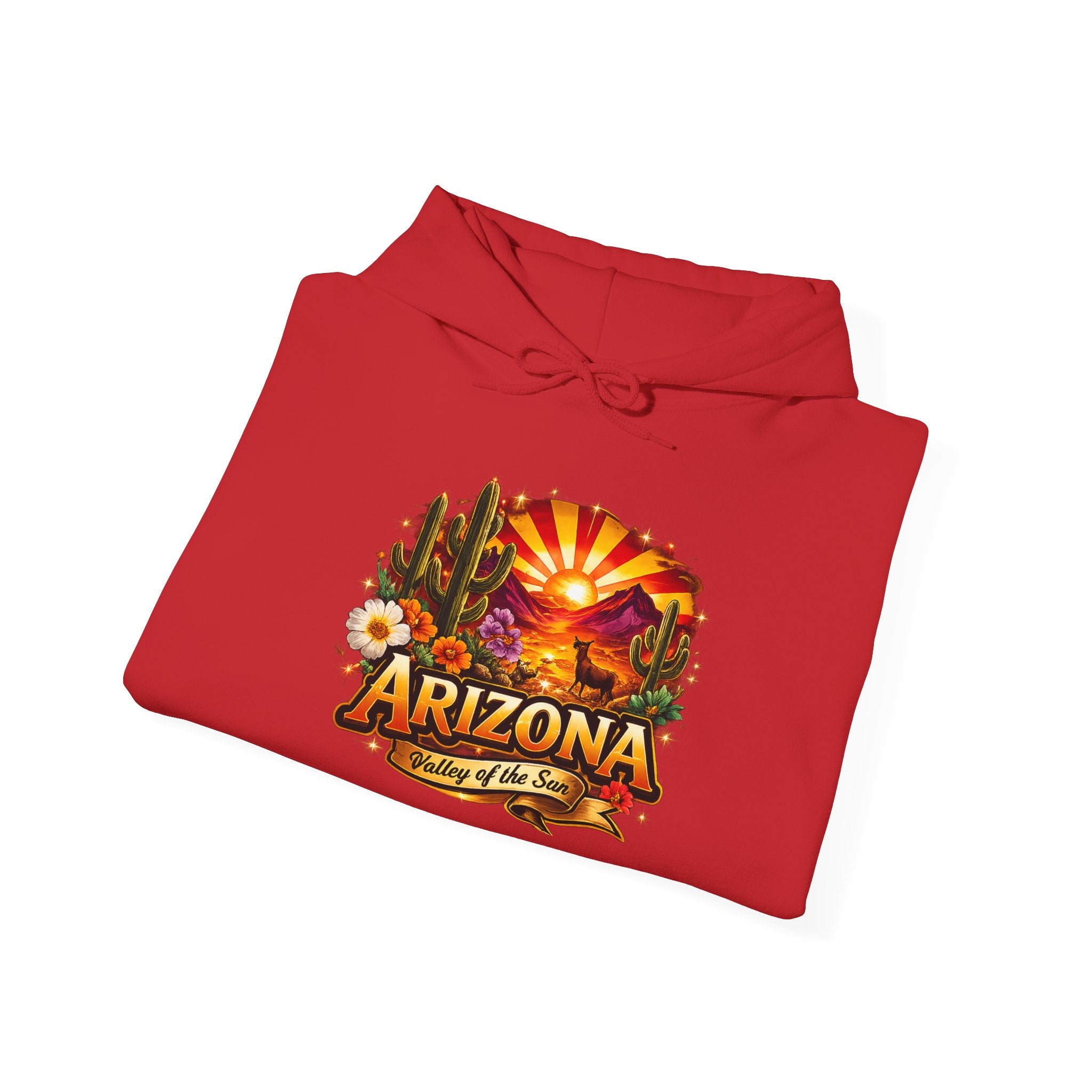 Arizona Sunrise Hoodie — Vintage Desert Travel Graphic Sweatshirt