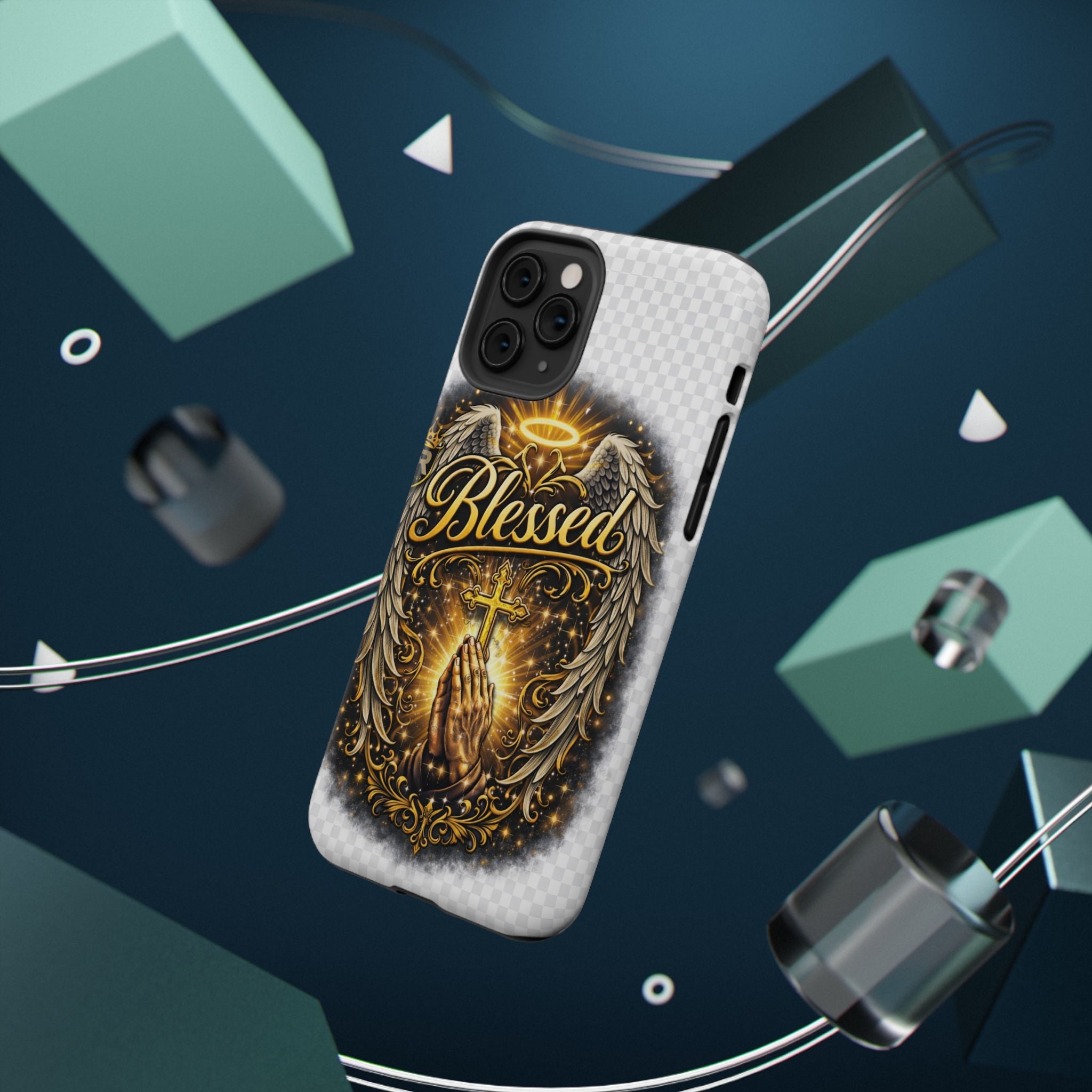 Blessed Cross Phone Case — Impact-Resistant Religious iPhone Case